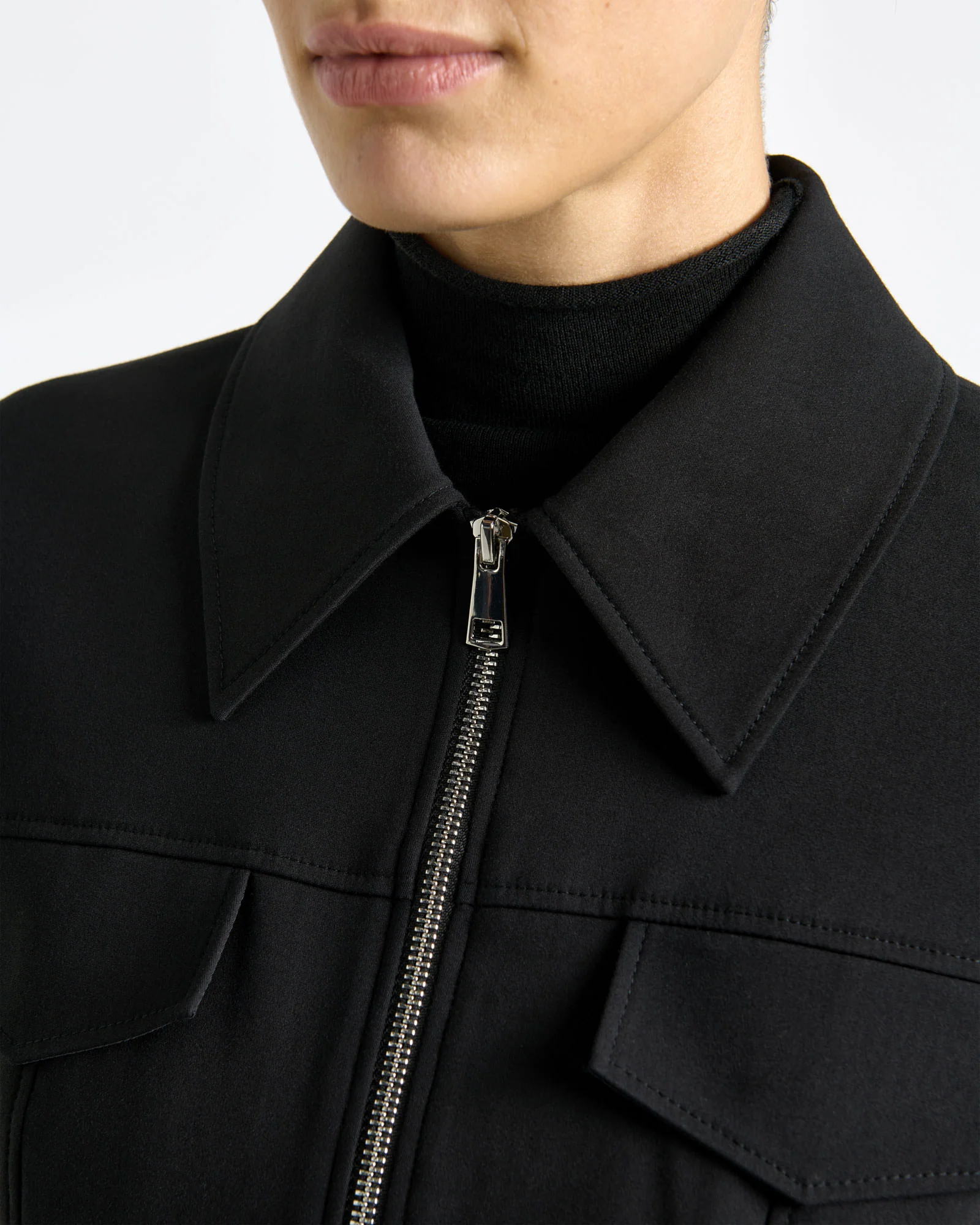 European Stretch Cotton Zip Jacket