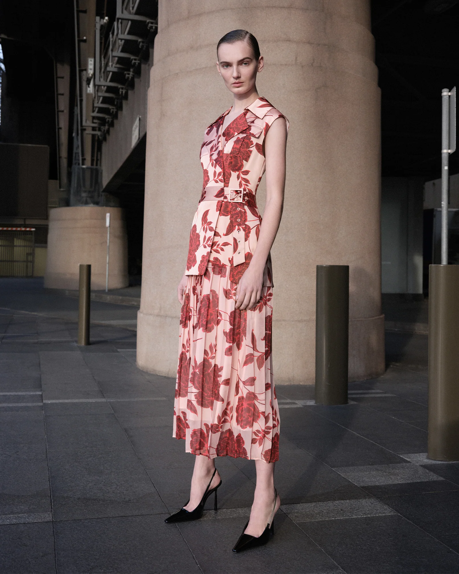 Amour Floral Pleated Maxi Dress