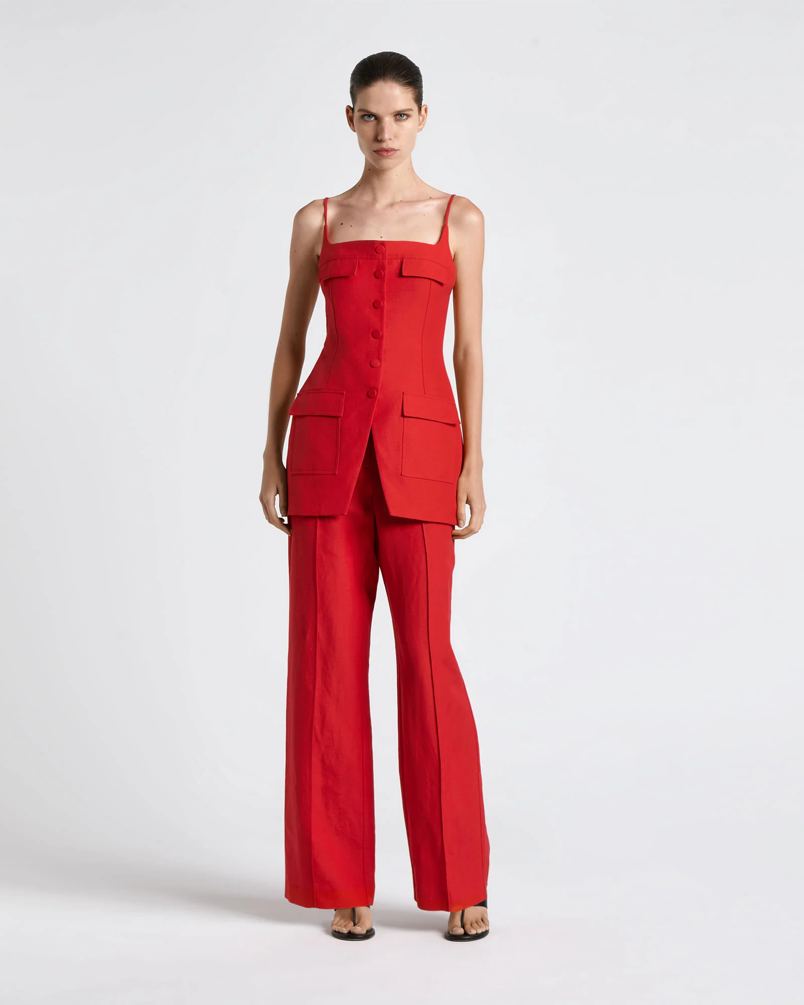 Chilli Linen Blend Wide Leg Pant