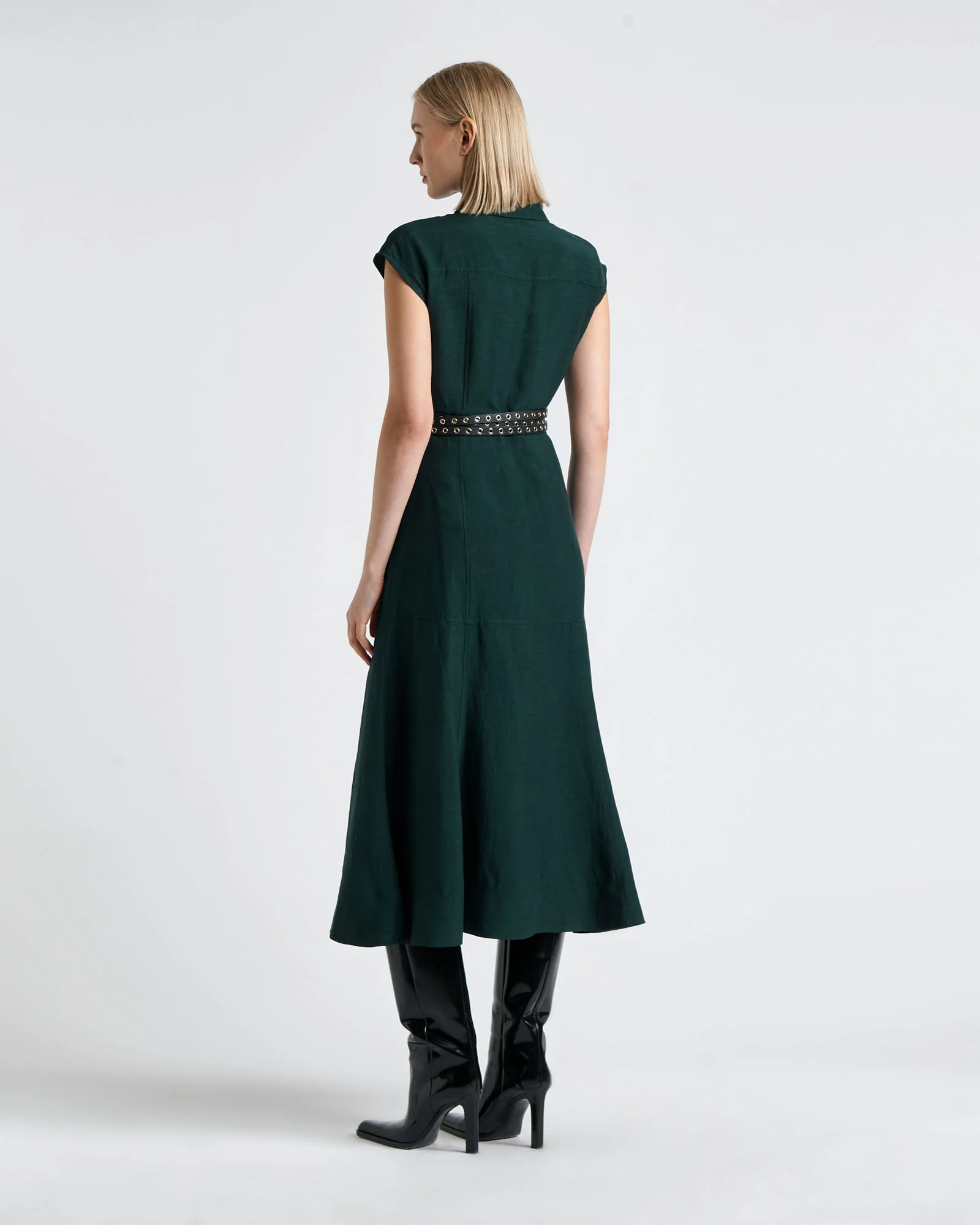 Viscose Blend Midi Shirt Dress