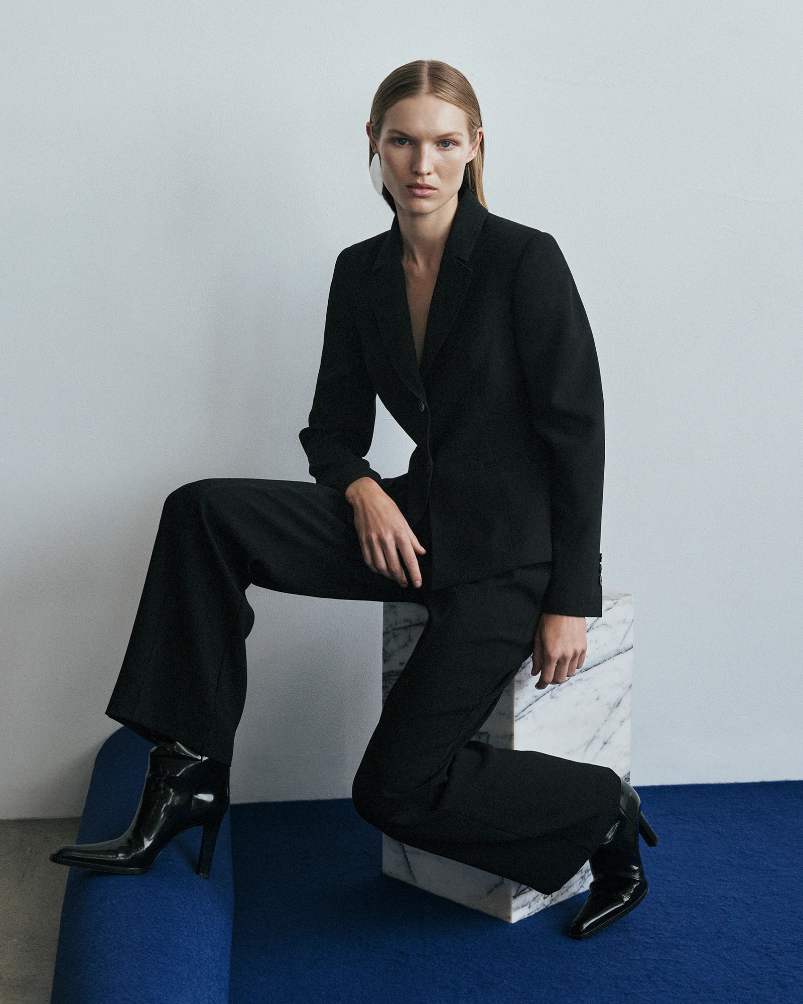 Recycled Crepe Cropped Jacket