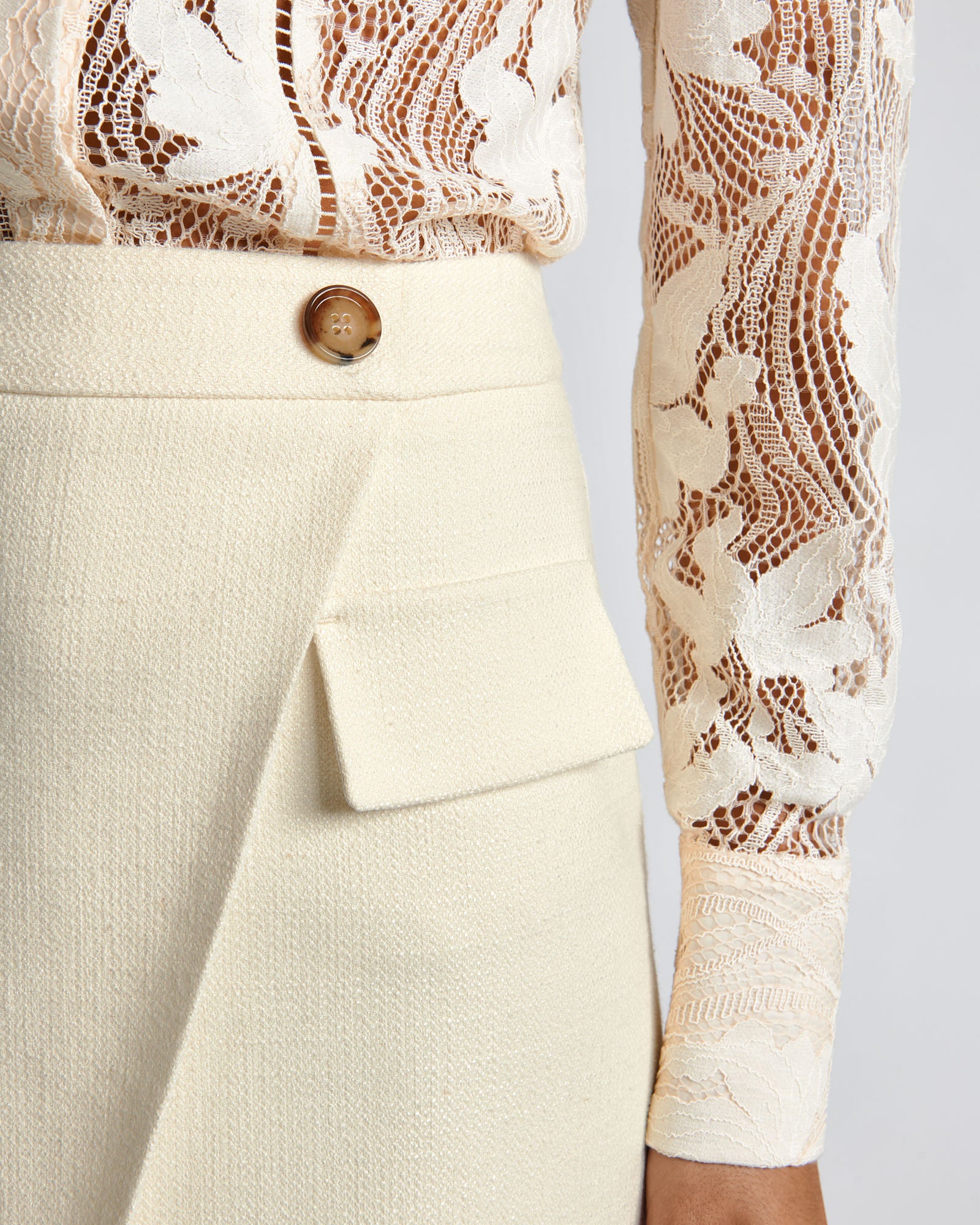 Herringbone Wrap Mini Skirt