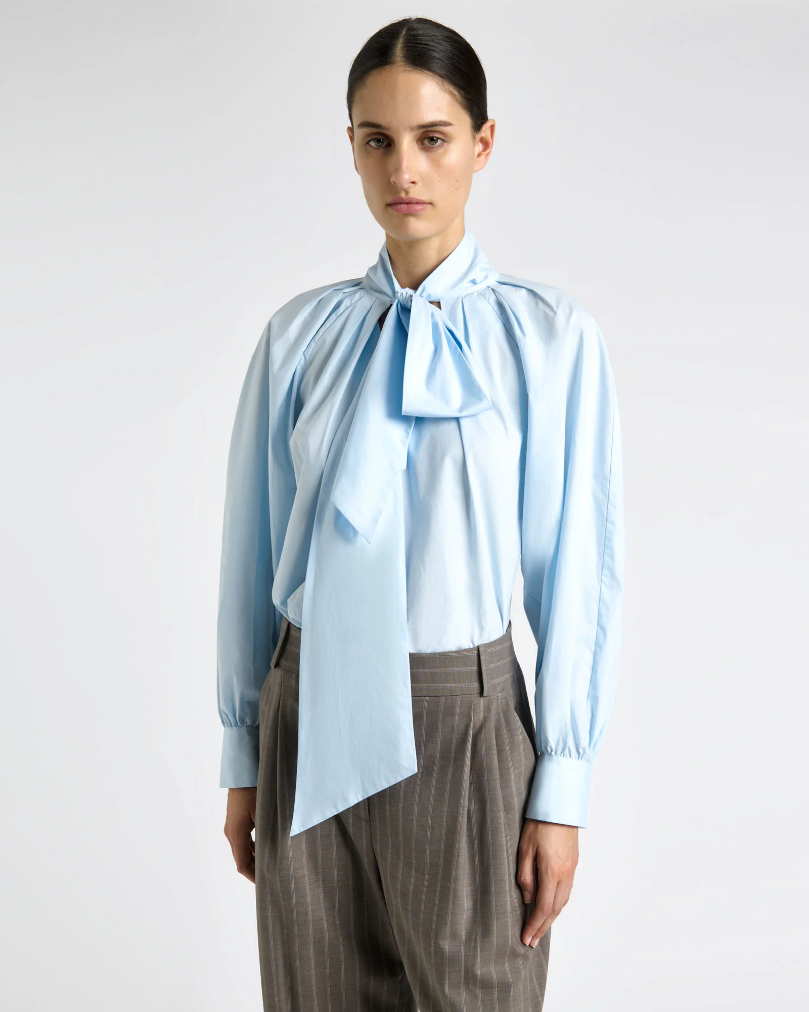 Good Earth Cotton Tie Neck Blouse