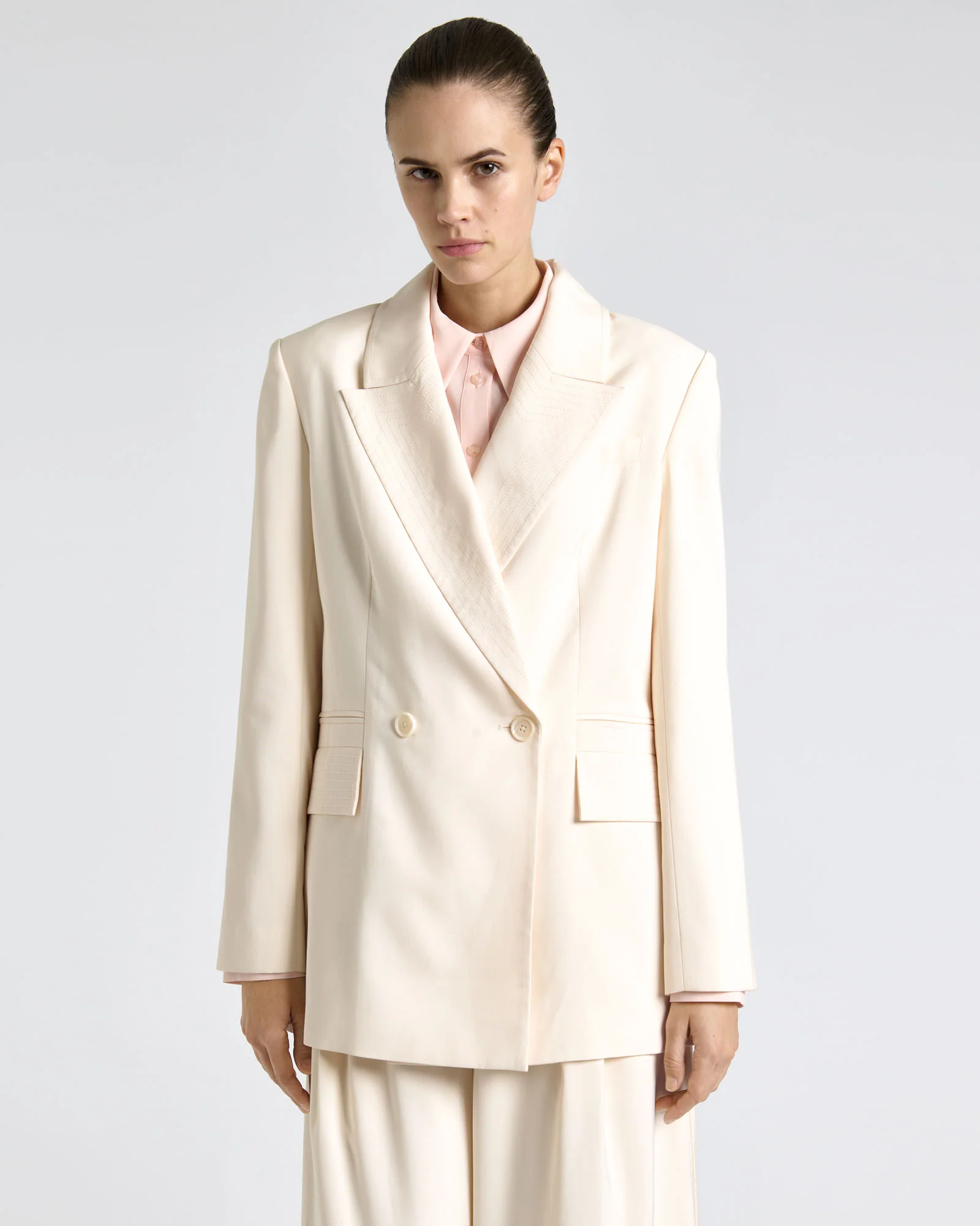 Dew Viscose Twill Double Breasted Blazer