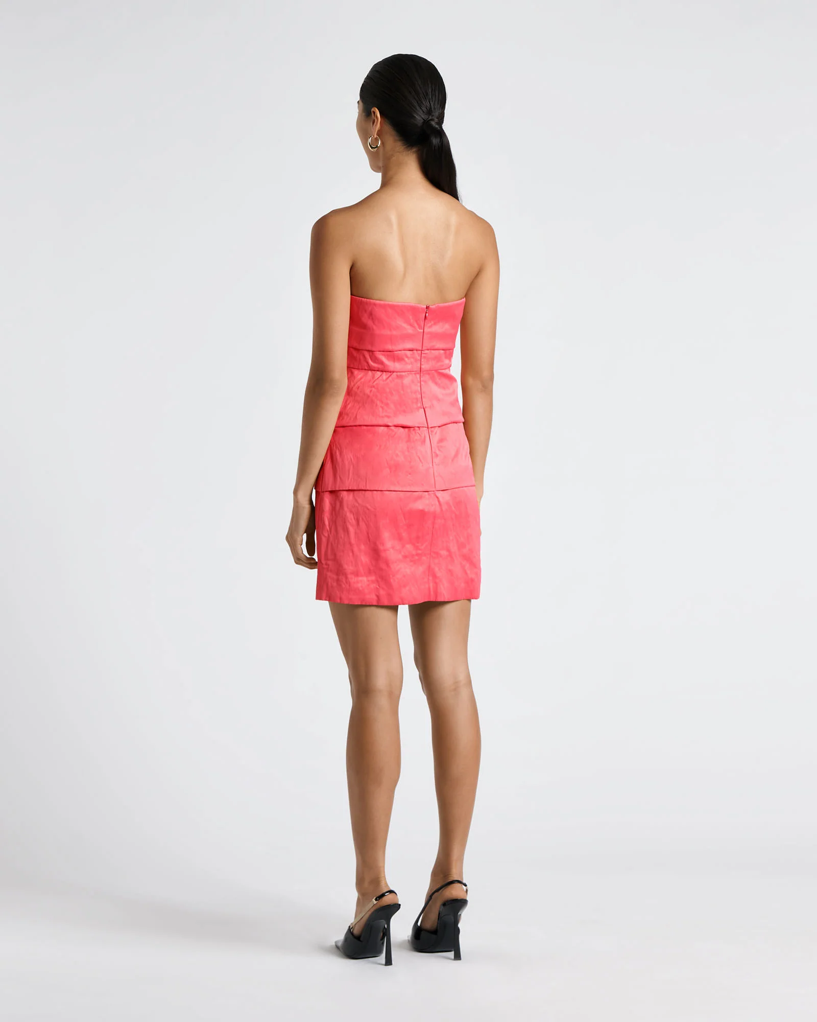 Italian Satin Bandeau Mini Dress