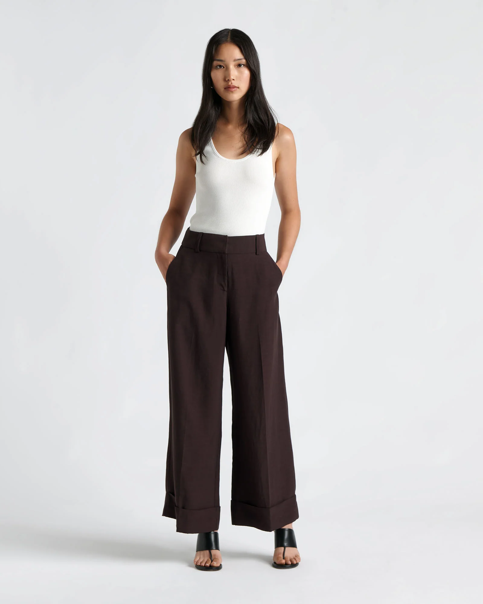 Viscose Blend Cropped Pant