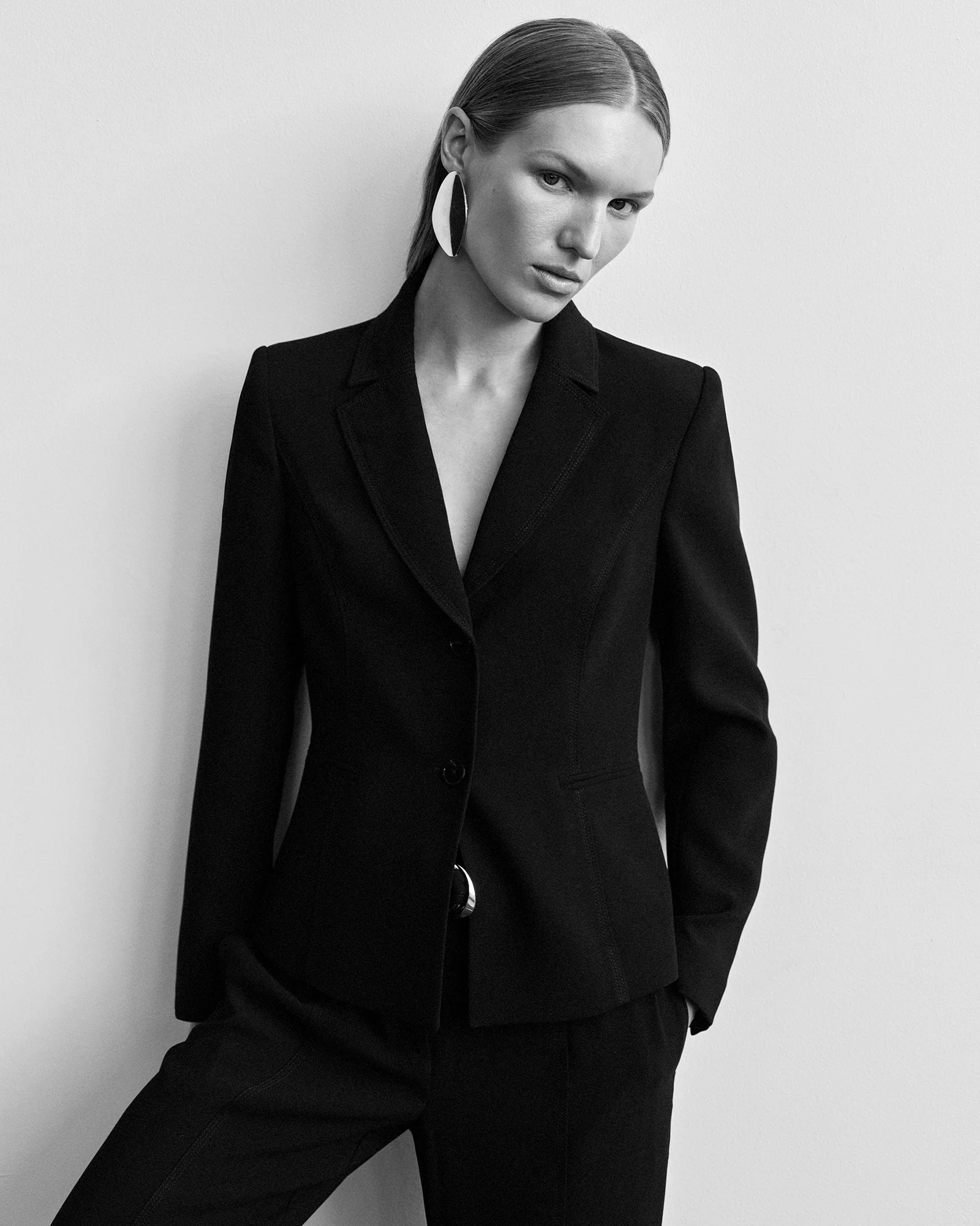 Recycled Crepe Cropped Jacket