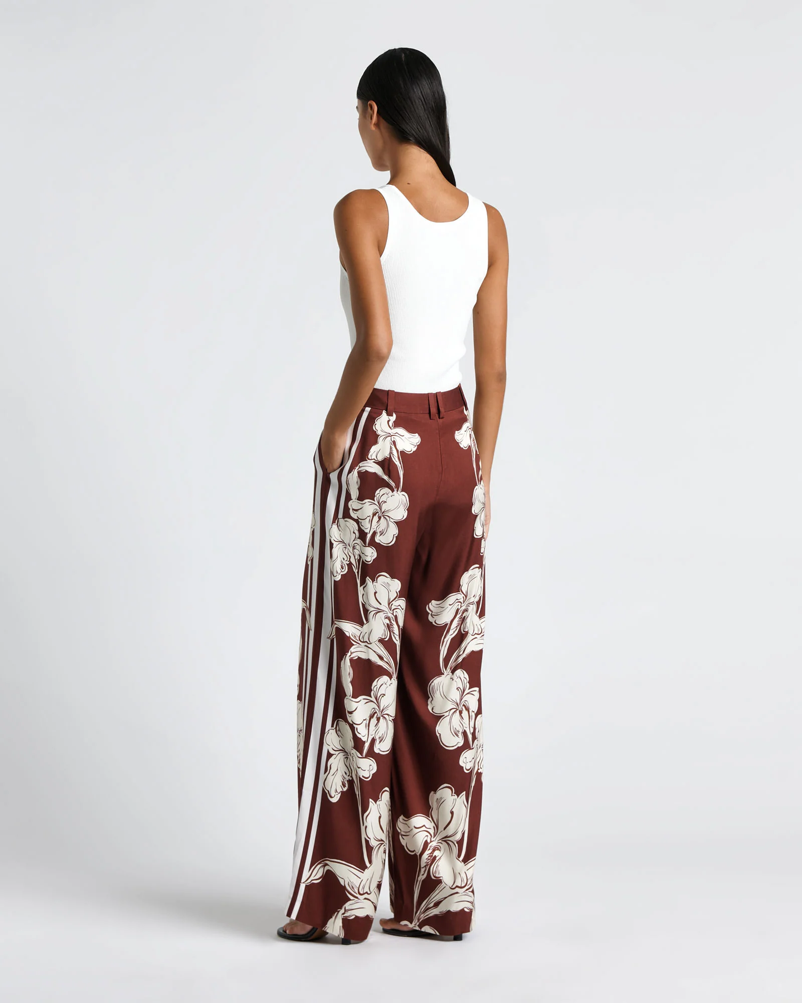 Burgundy Iris Wide Leg Pant