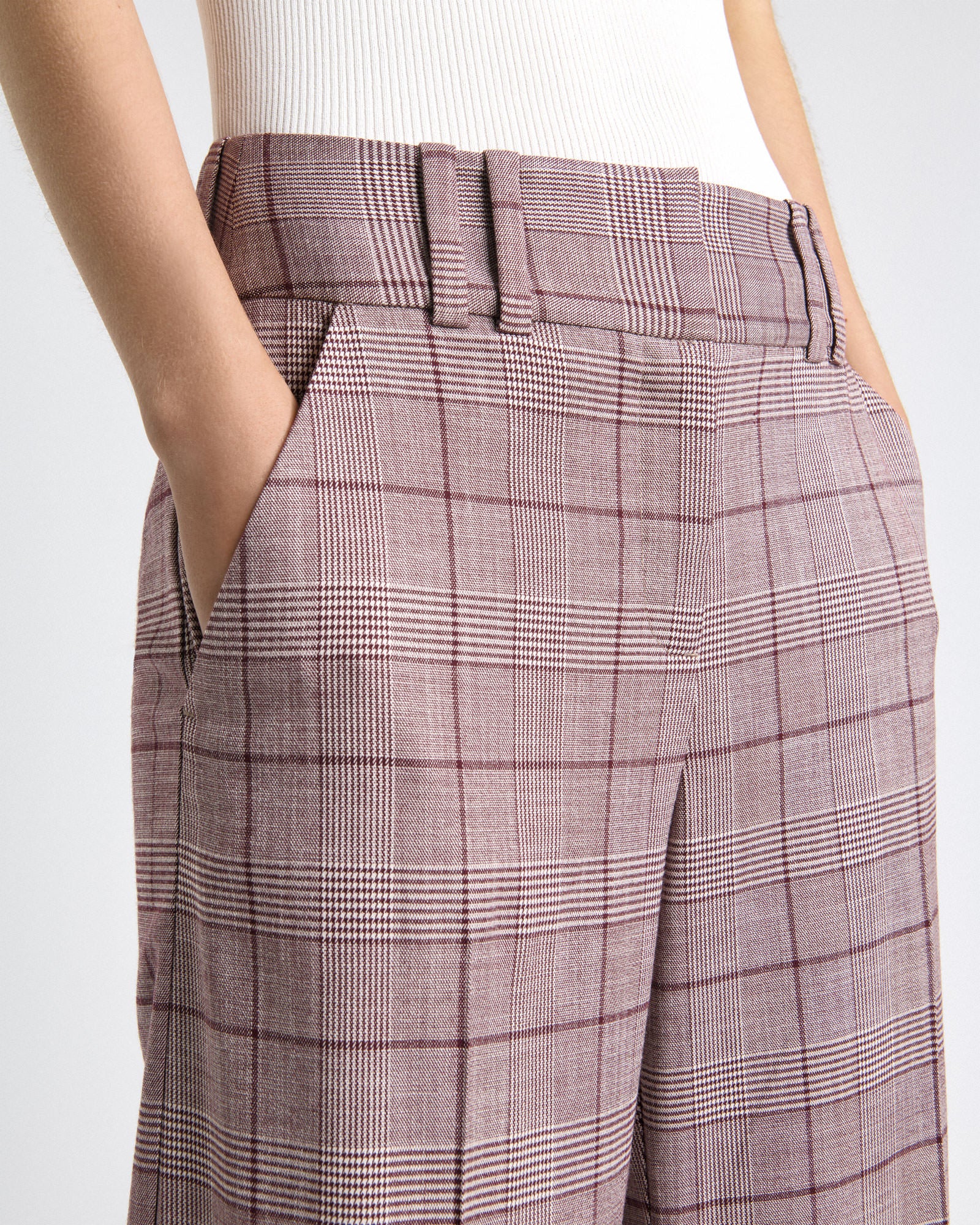 Prince of Wales Check Cropped Flared Pant