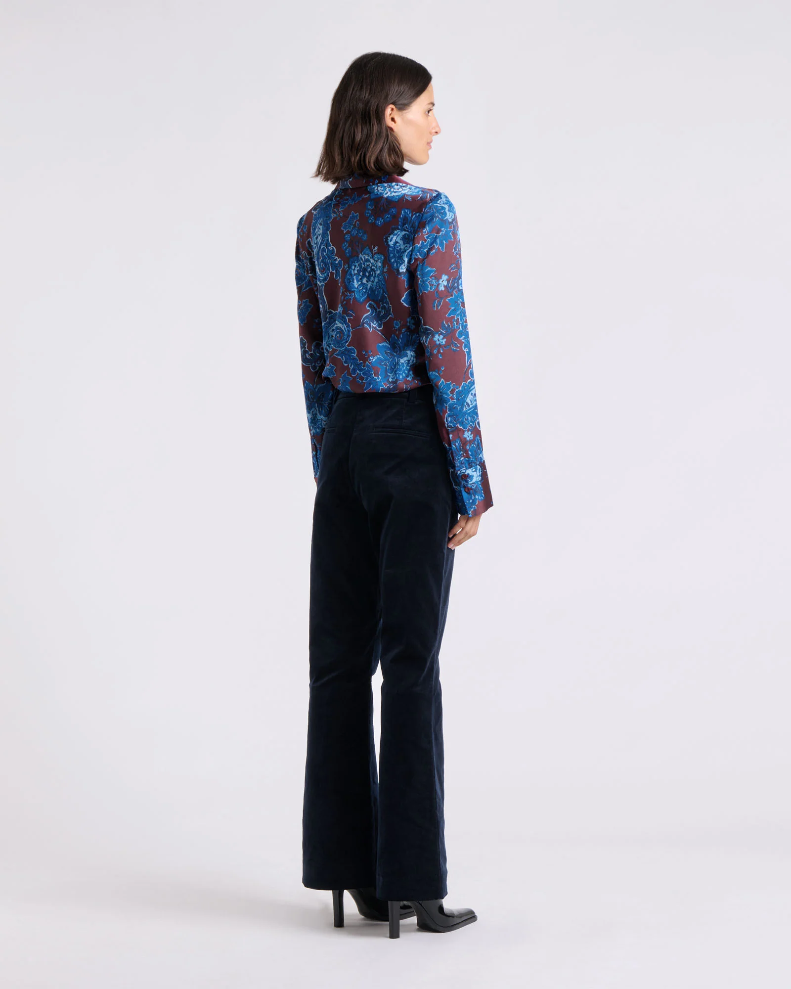 Stretch Velvet Straight Leg Pant