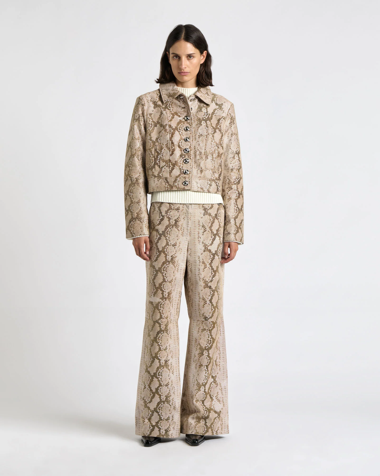 Snake Embossed Patent Leather Pant