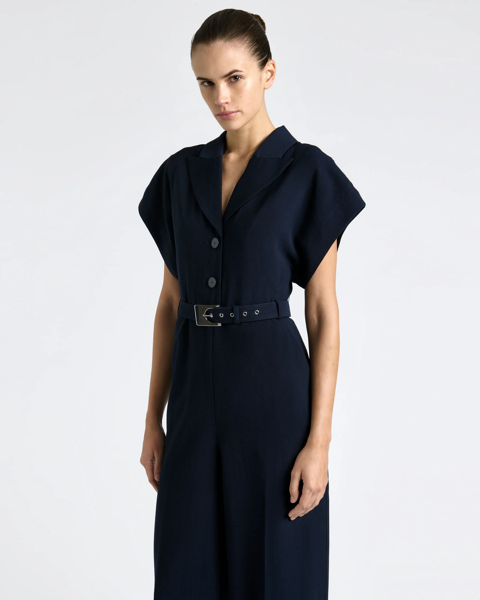 Viscose Twill Wide Leg Jumpsuit