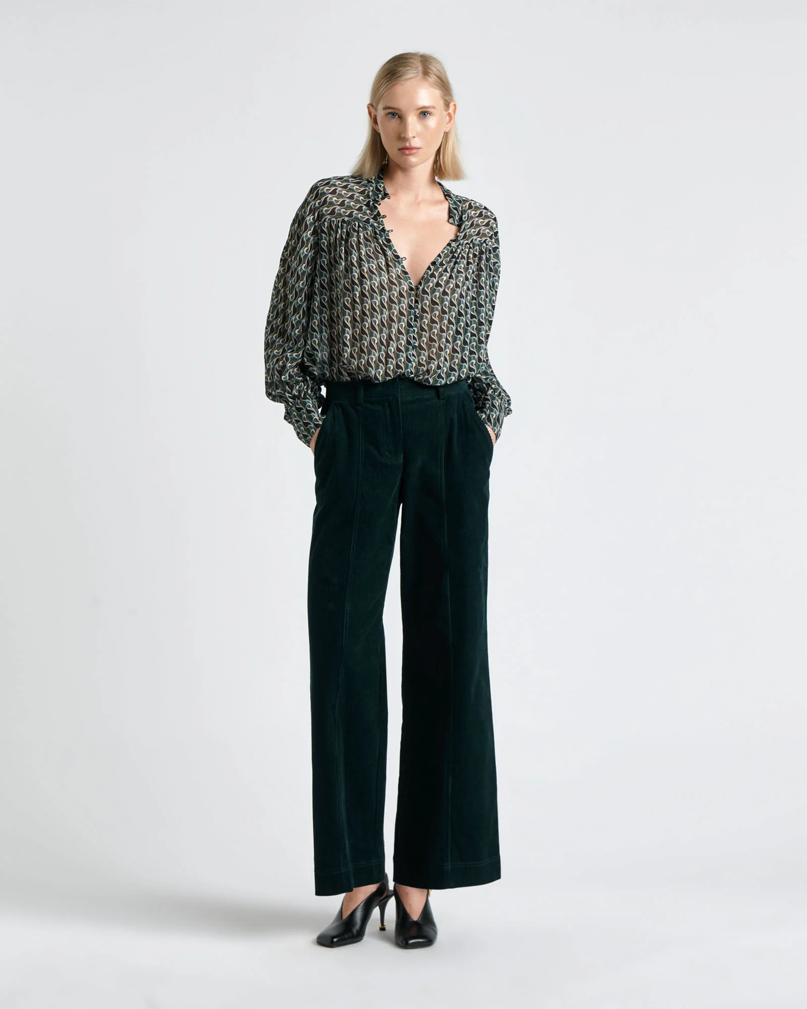 Pine Japanese Cotton Corduroy Pant