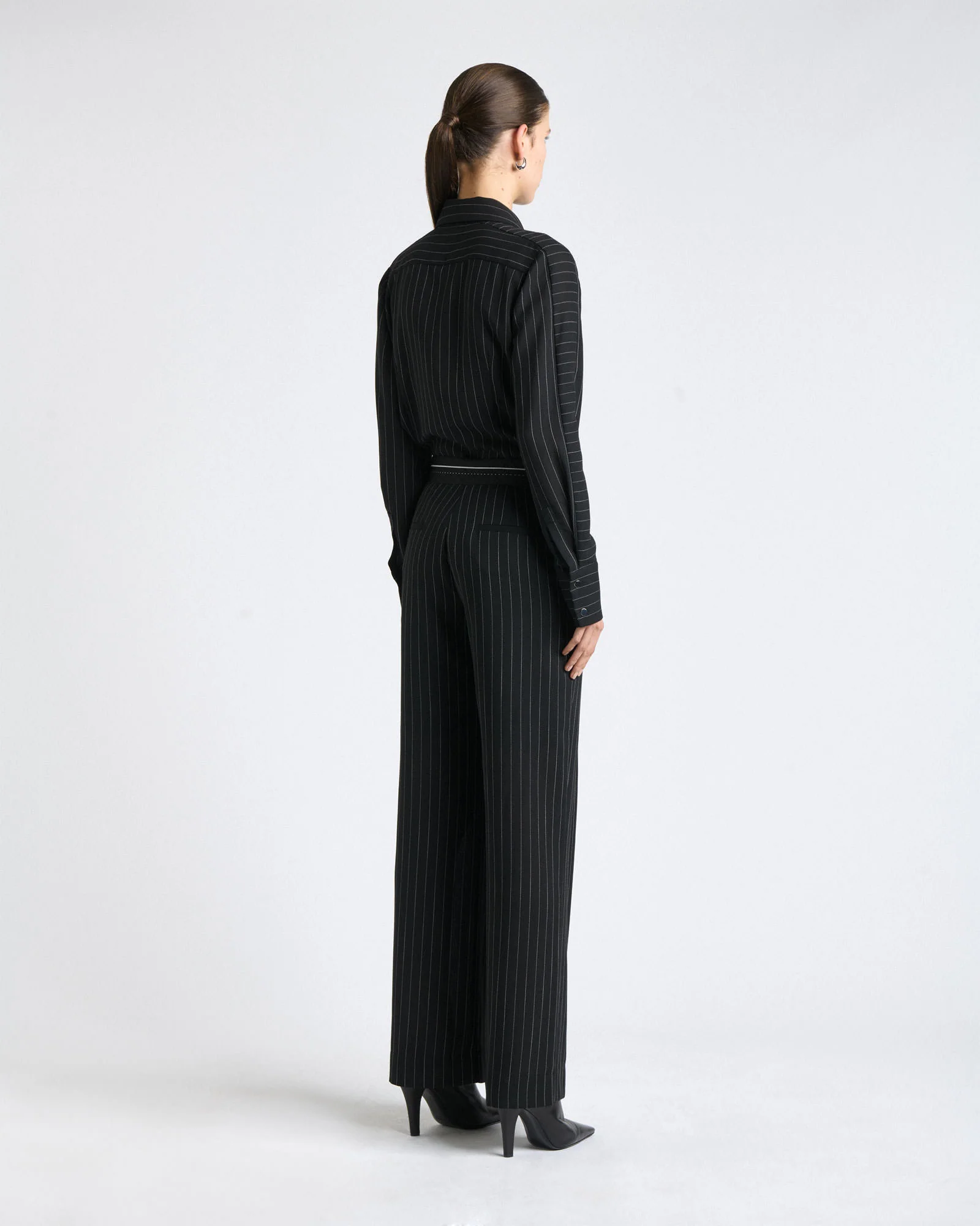 Sheer Stripe Straight Leg Pant