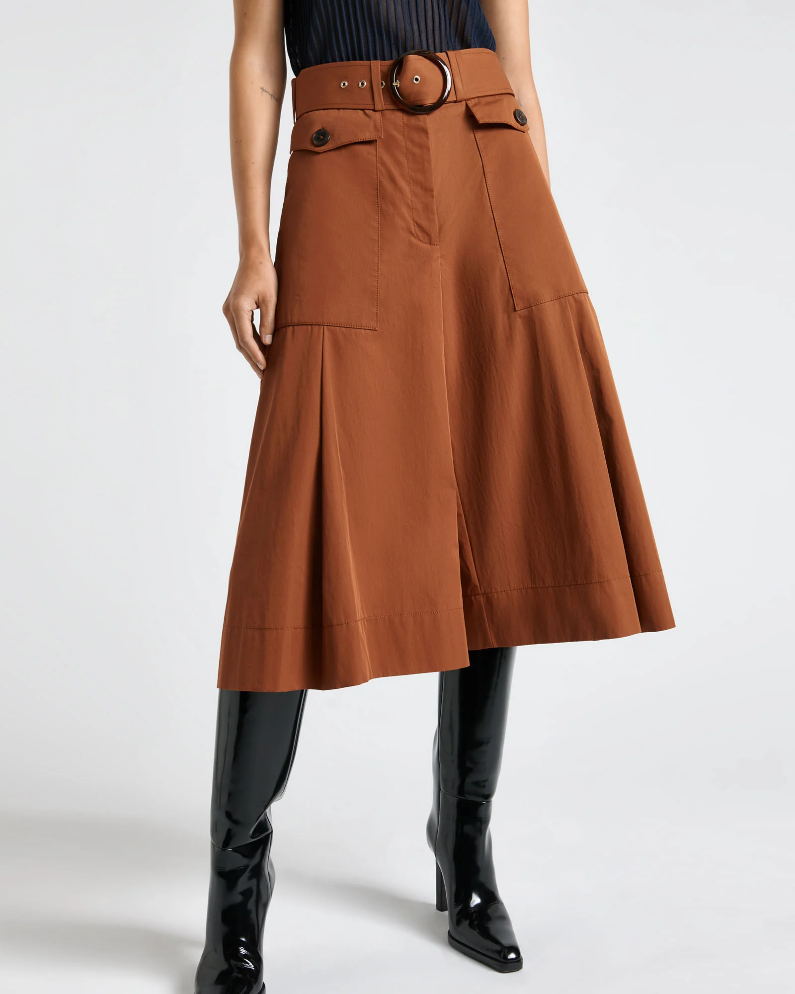 Caramel Cotton Twill Culottes