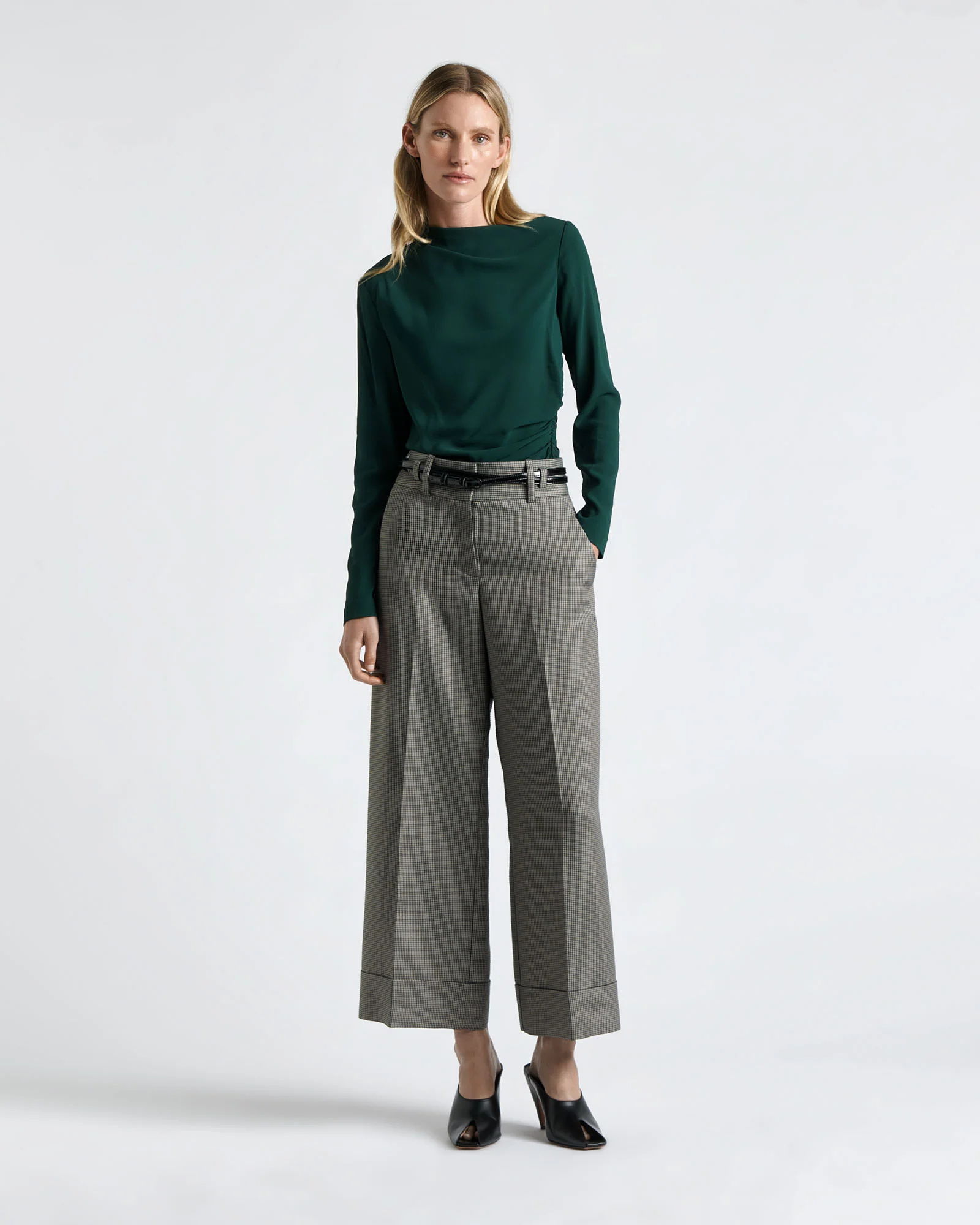 Soft Viscose Draped Long Sleeve Top