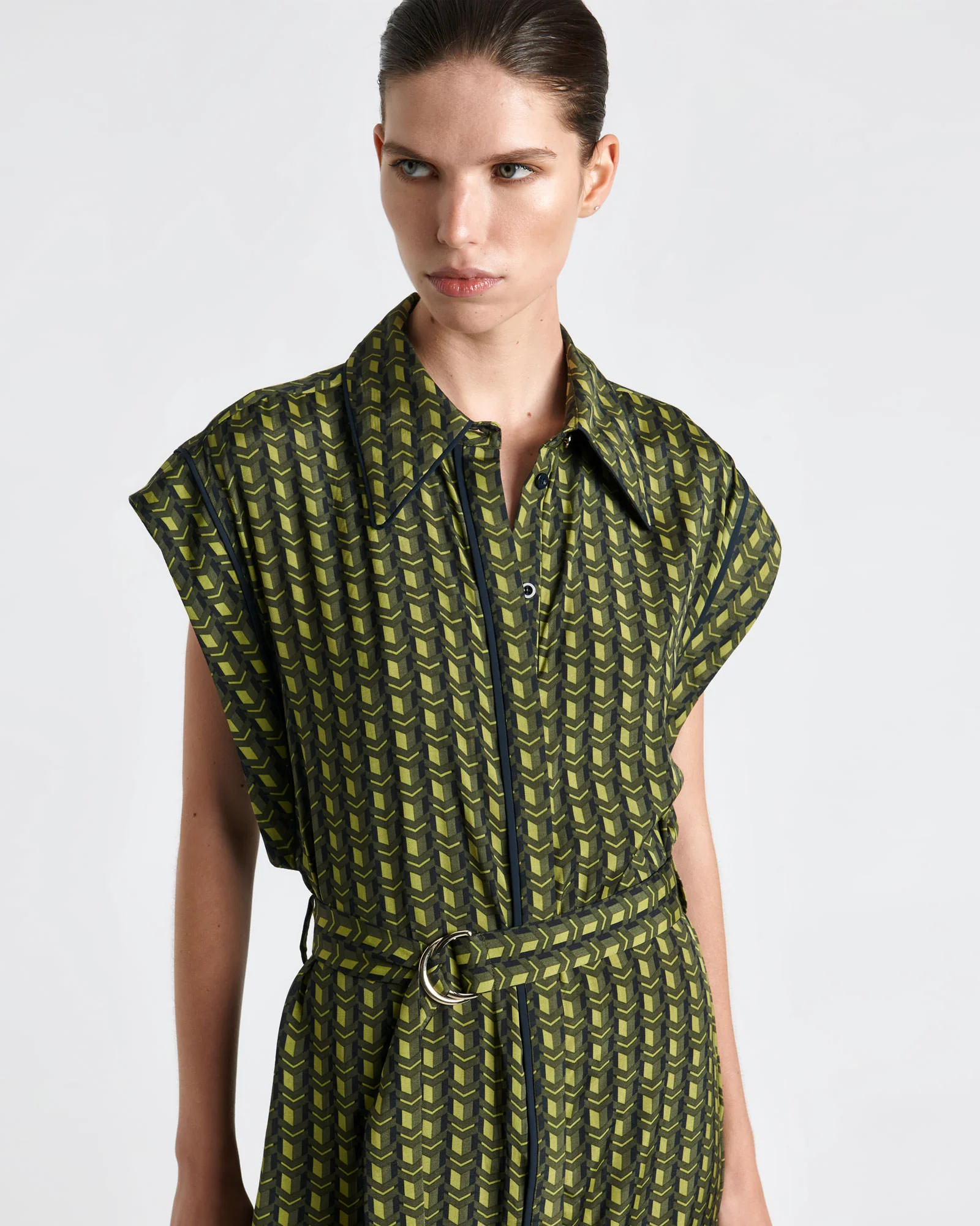 Mosaic Geo Twill Shirtdress