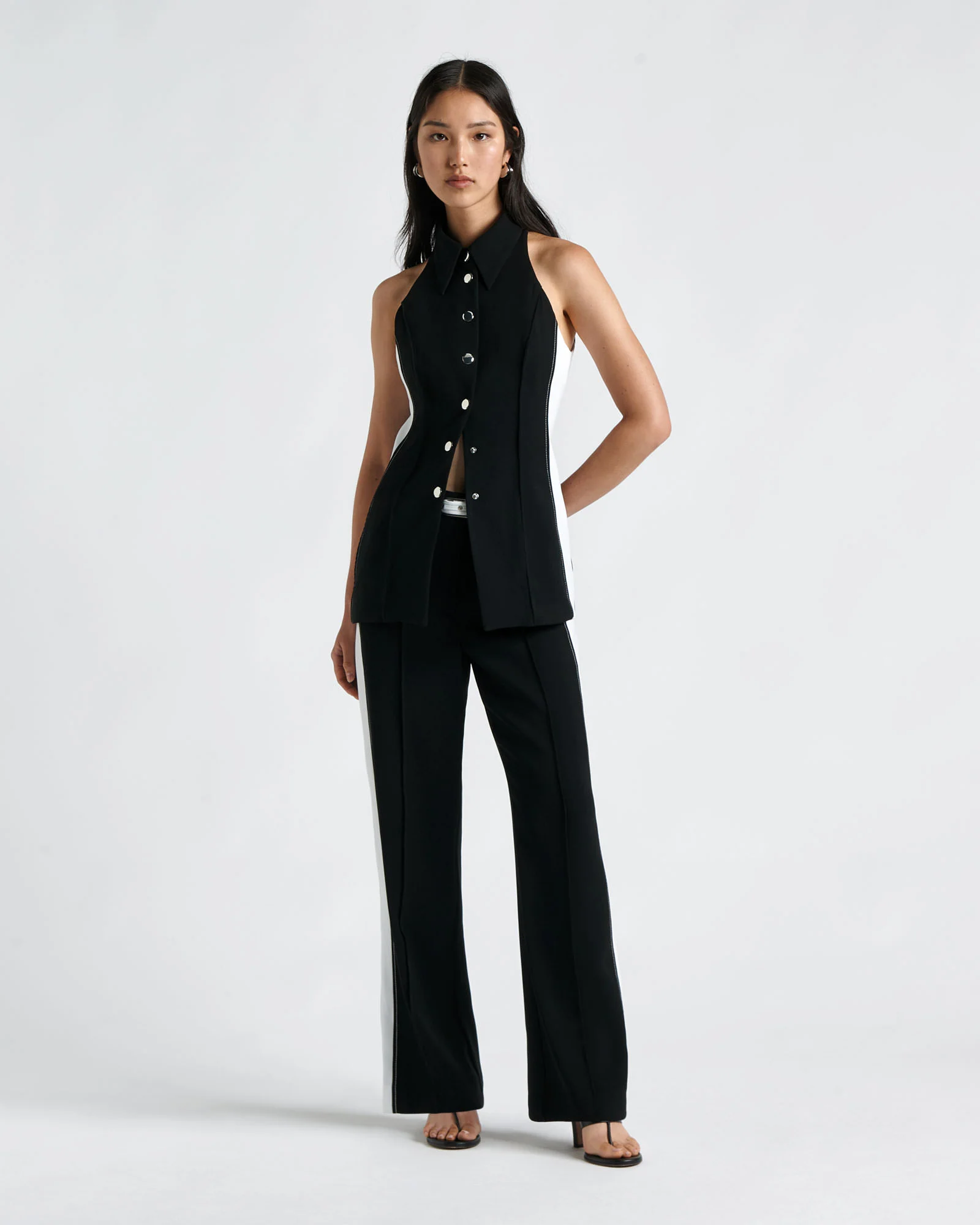Contrast Wide Leg Pant