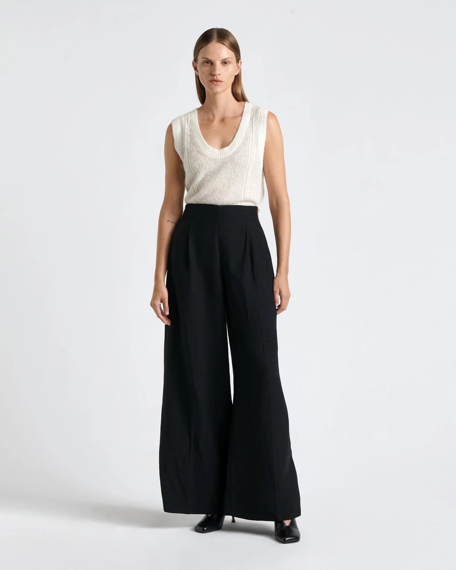 Viscose Blend Zip Detail Pant