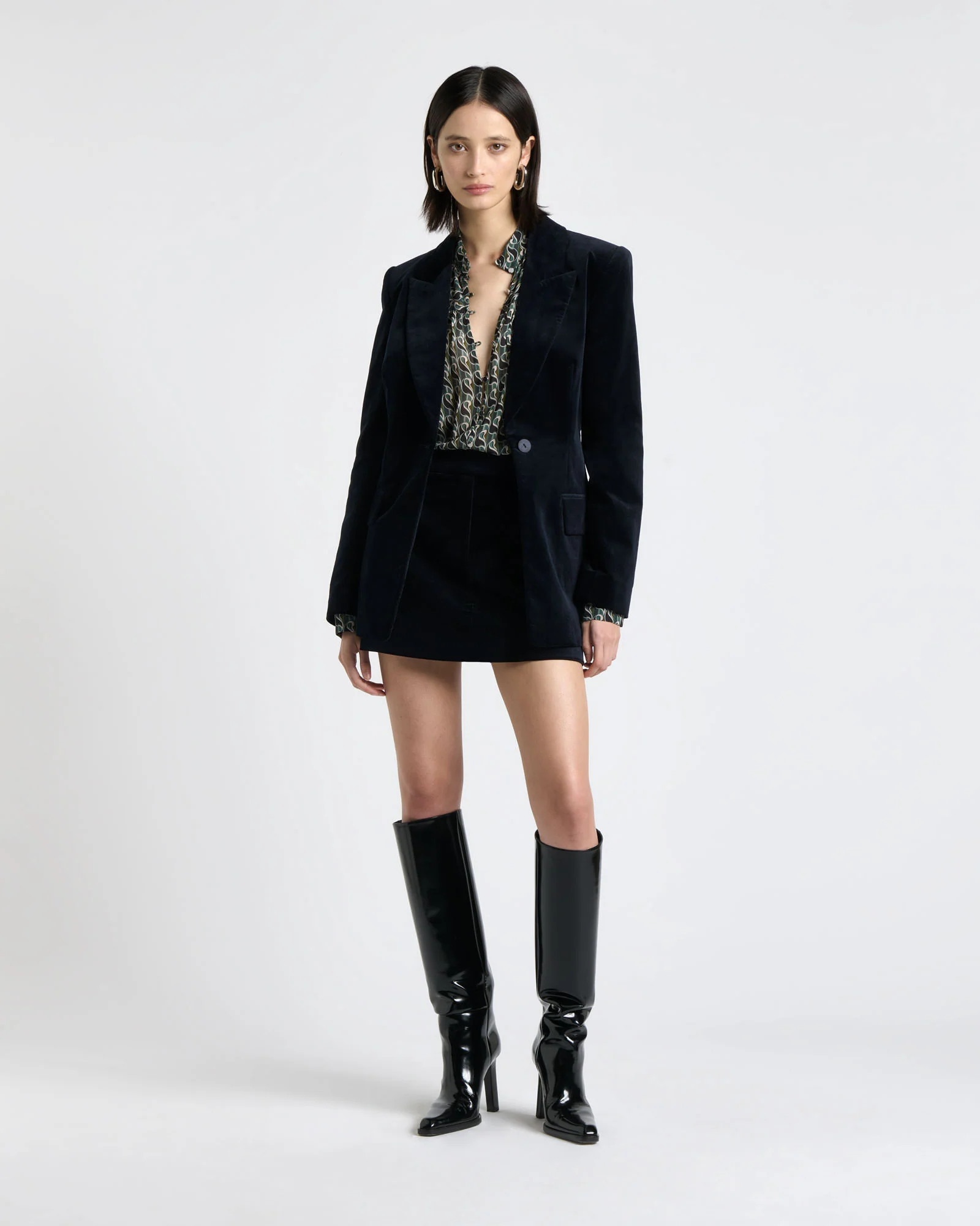 Stretch Velvet Skort