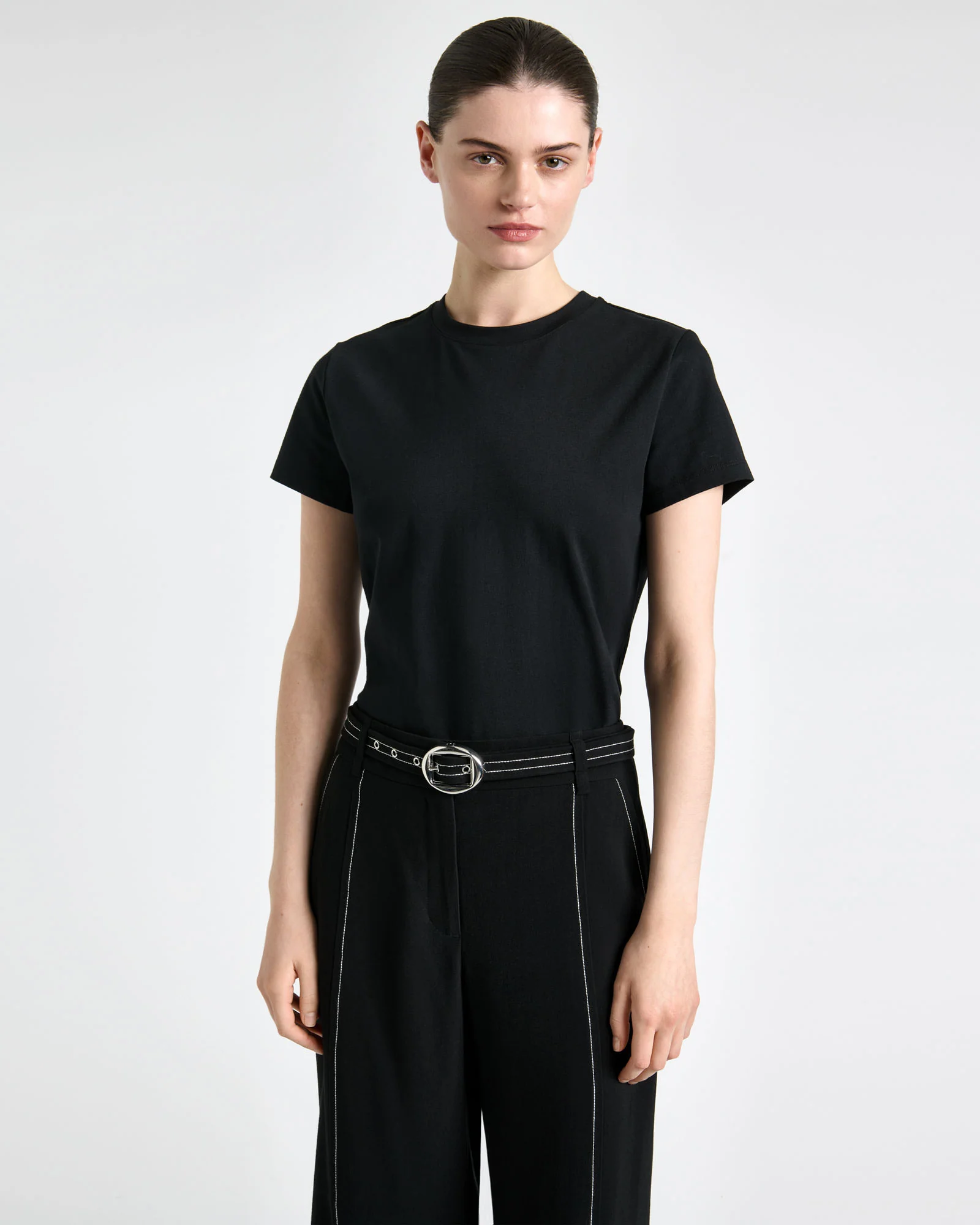 Black Fitted Pima Cotton Tee