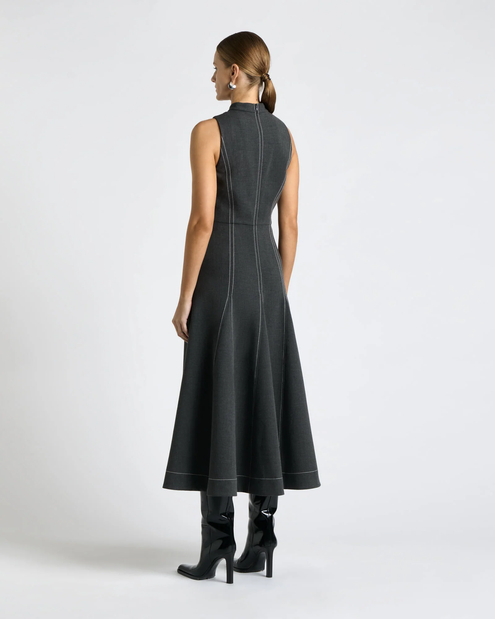 Bi-Stretch Twill Midi Dress