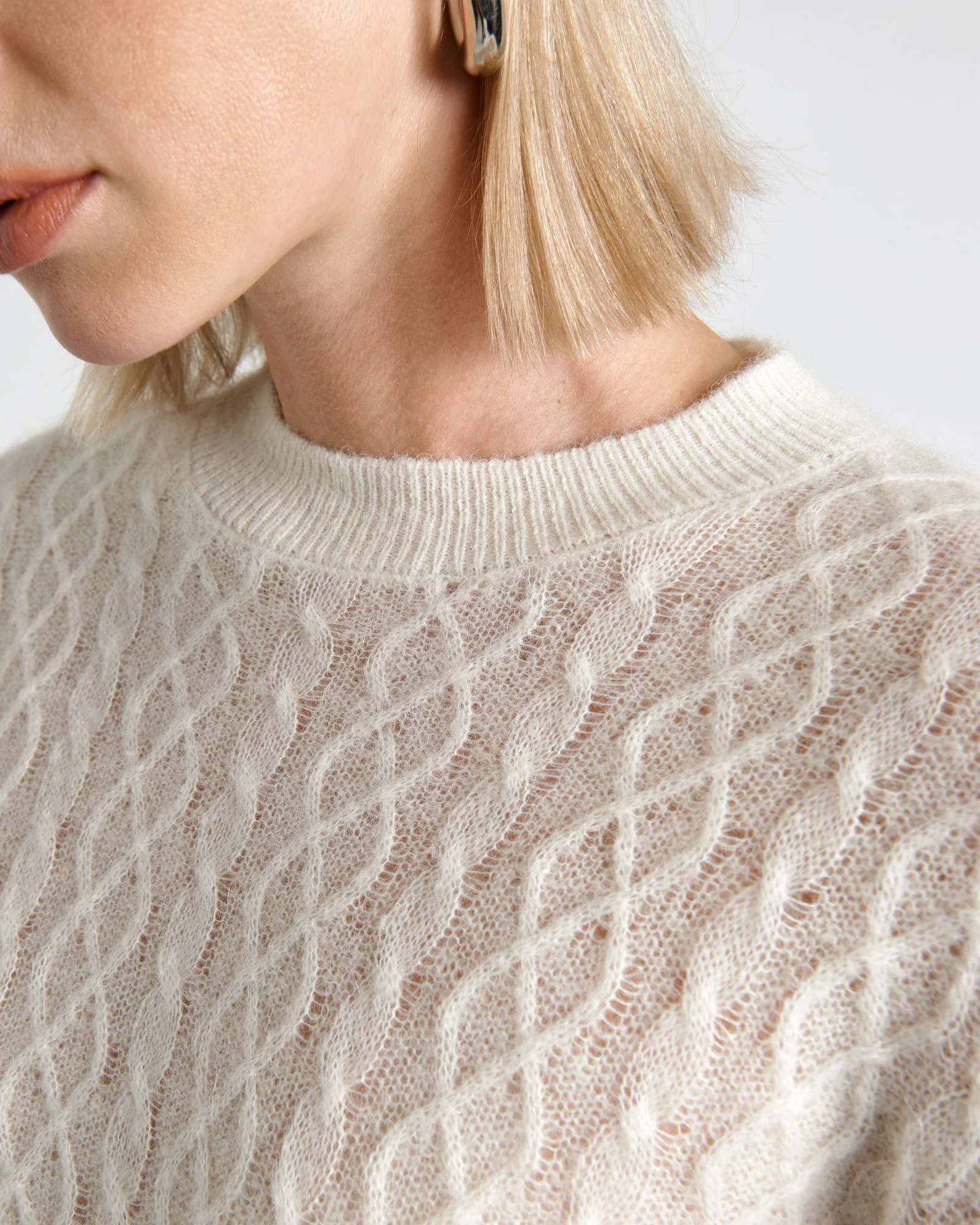 Alpaca Merino Blend Cable Sweater