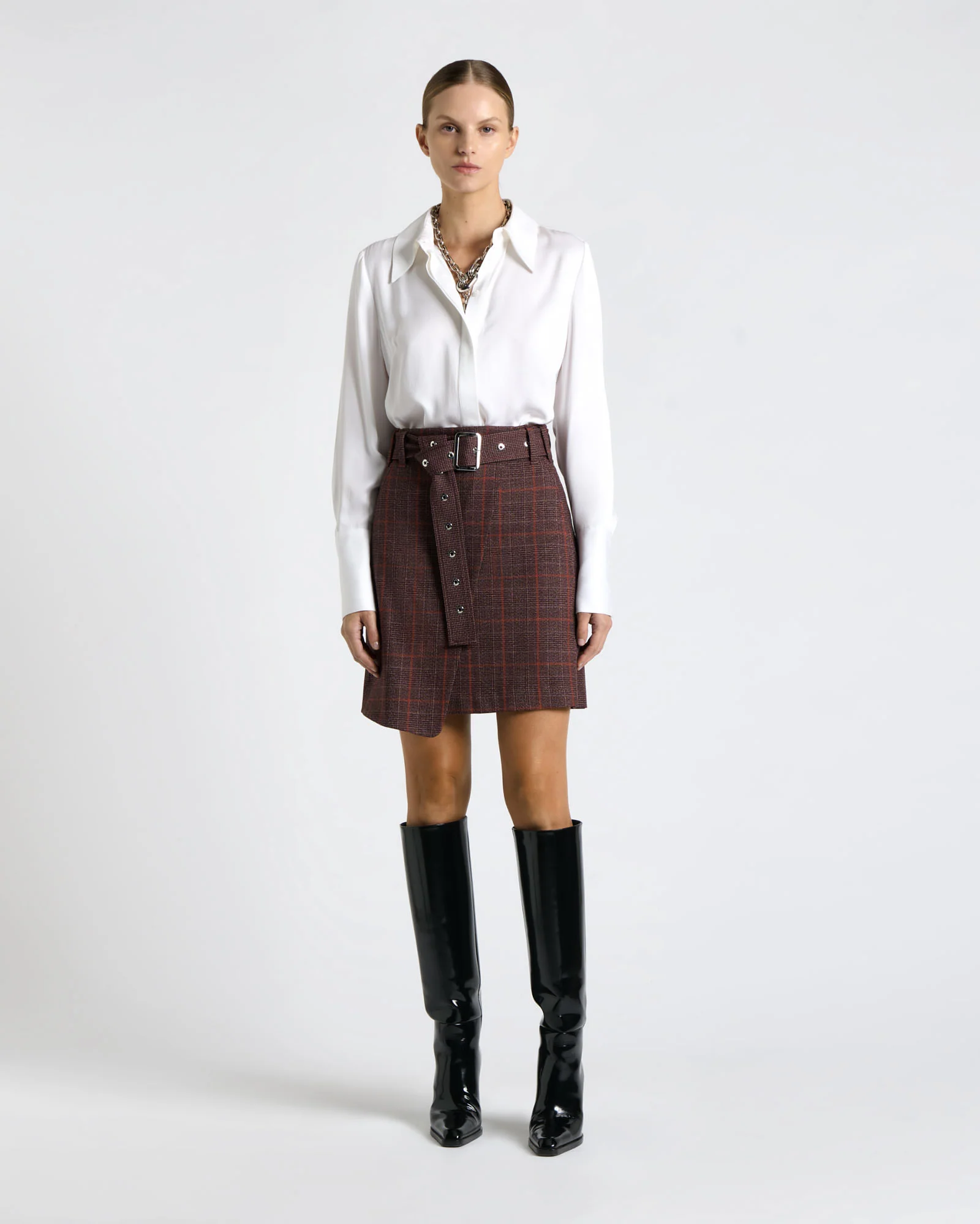 European Prince of Wales Check Mini Skirt