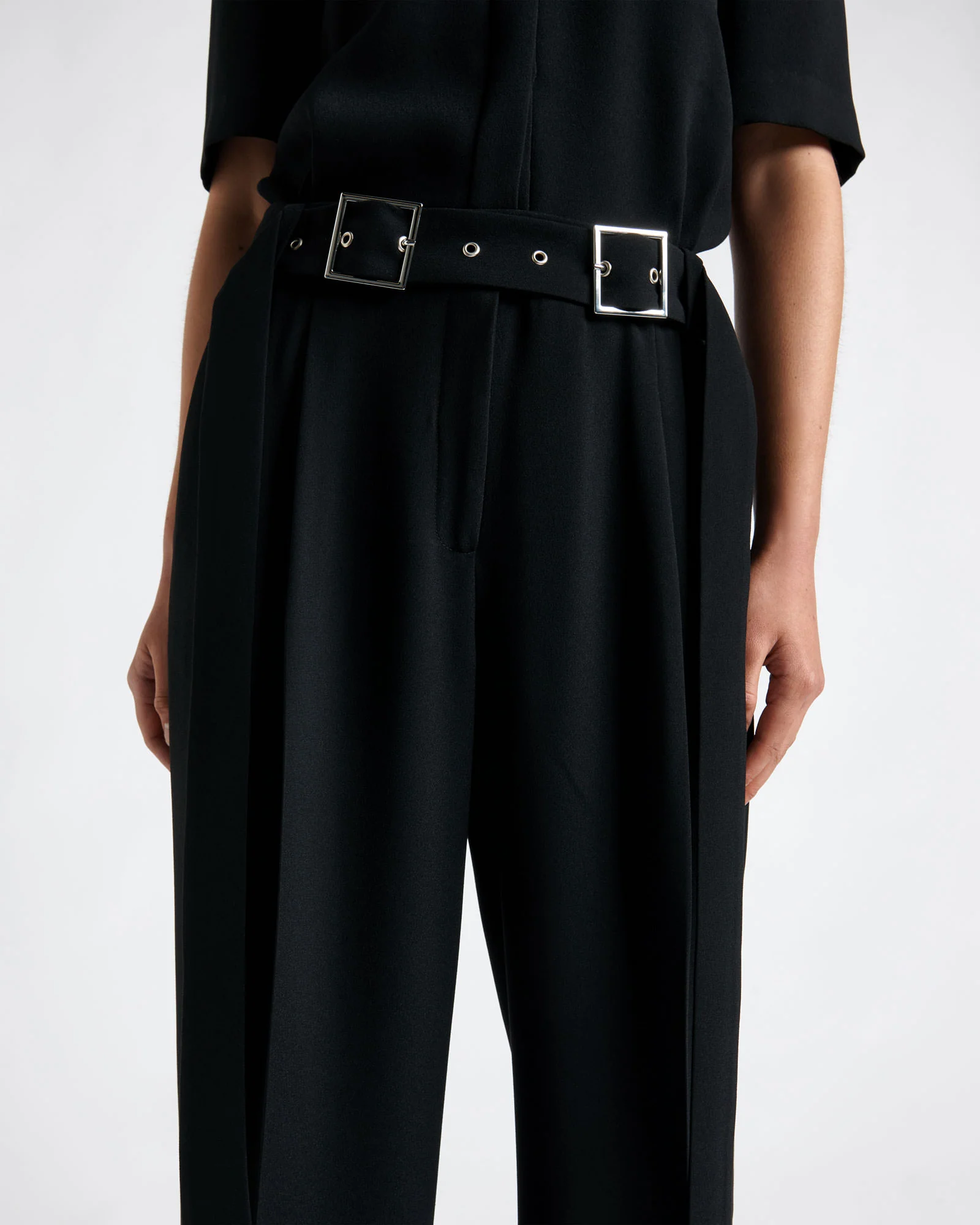 Double Buckle Belted Jumpsuit