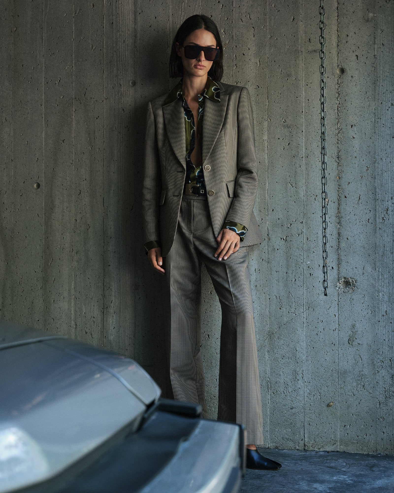 European Micro Check Blazer