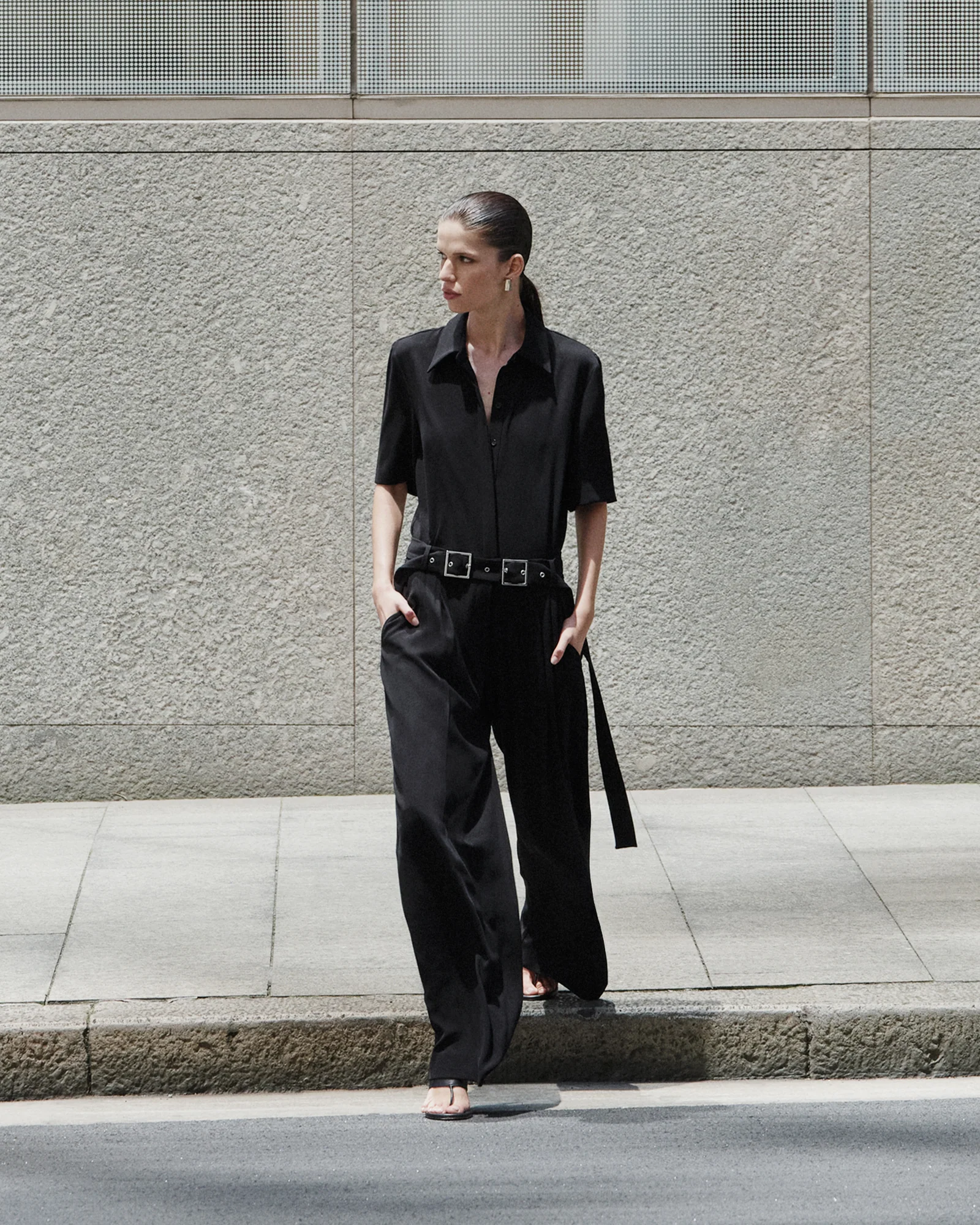 Double Buckle Belted Jumpsuit