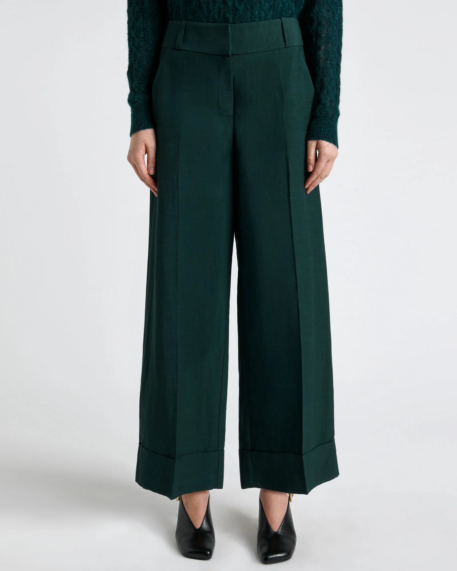 Linen Blend Cropped Pant