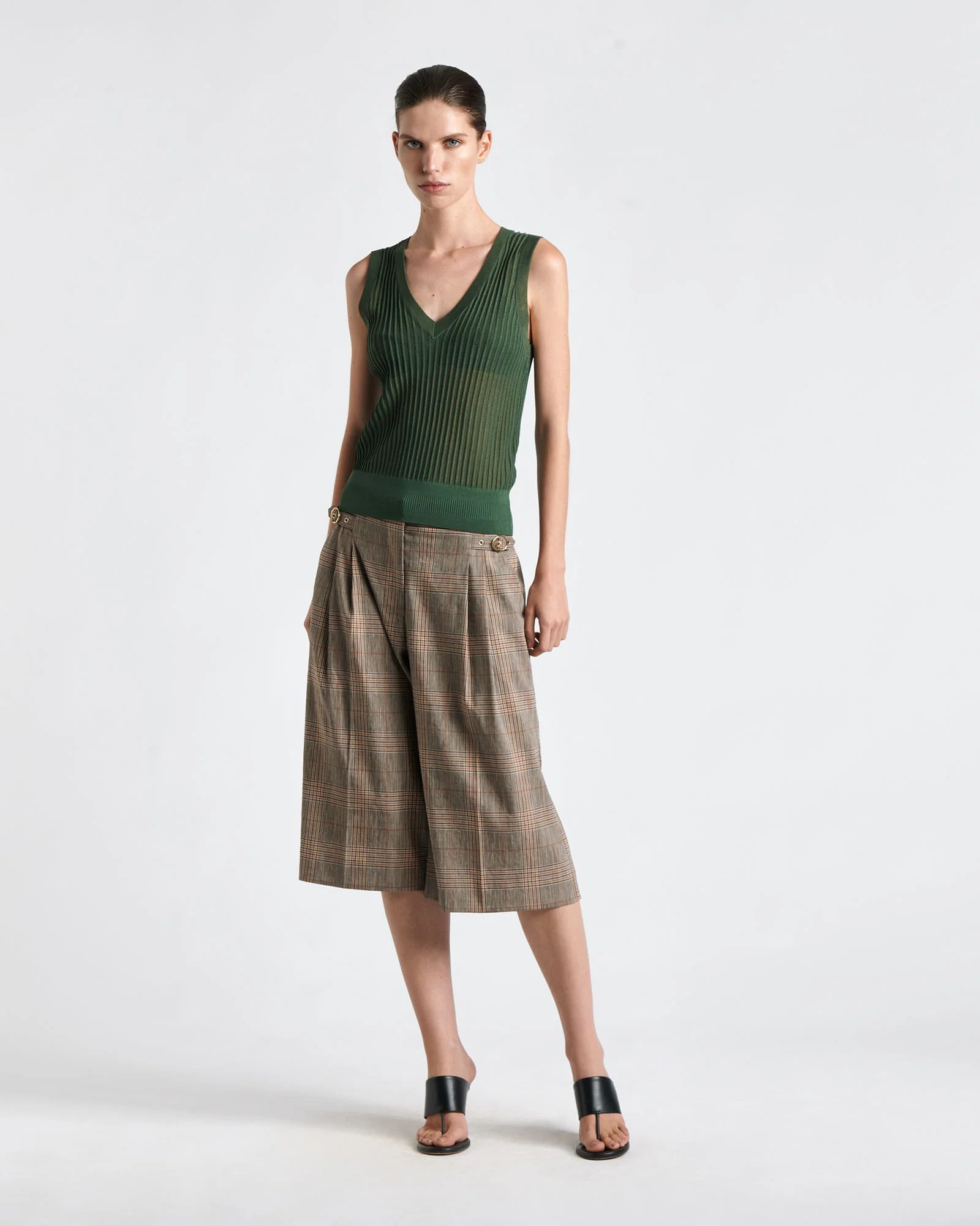 Sheer Rib V-Neck Vest