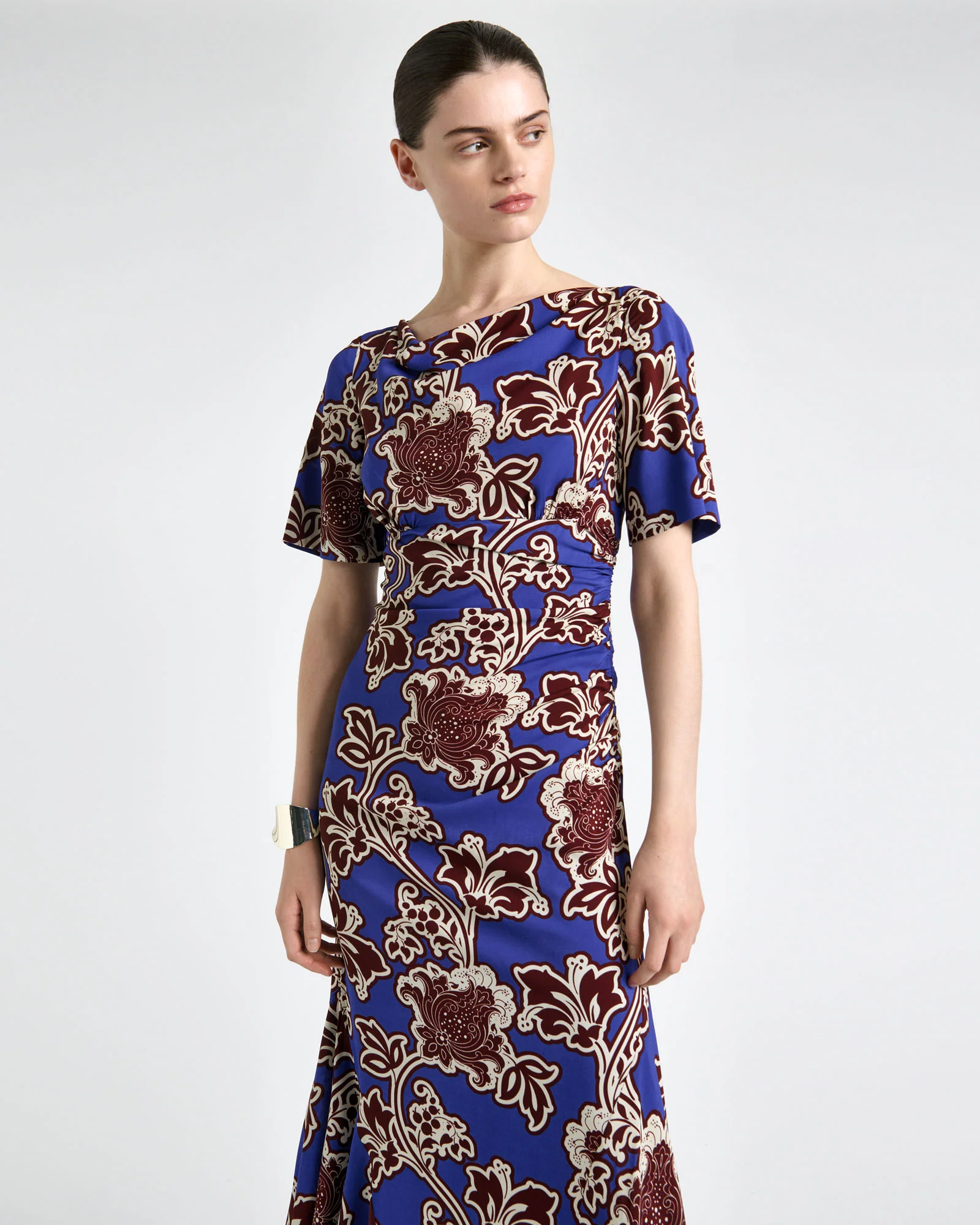 Oasis Serenade Draped Neck Midi Dress