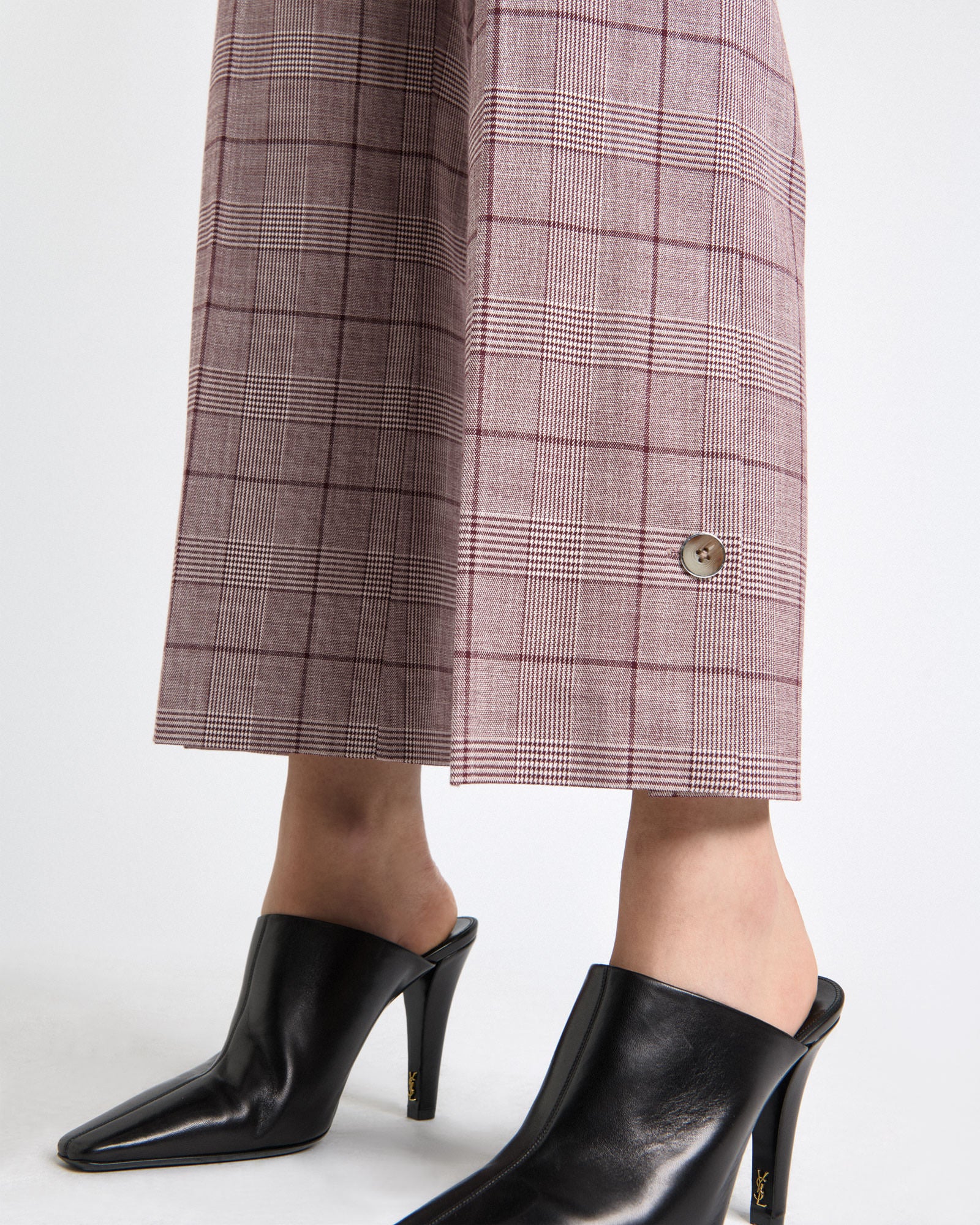 Prince of Wales Check Cropped Cuffed Pant