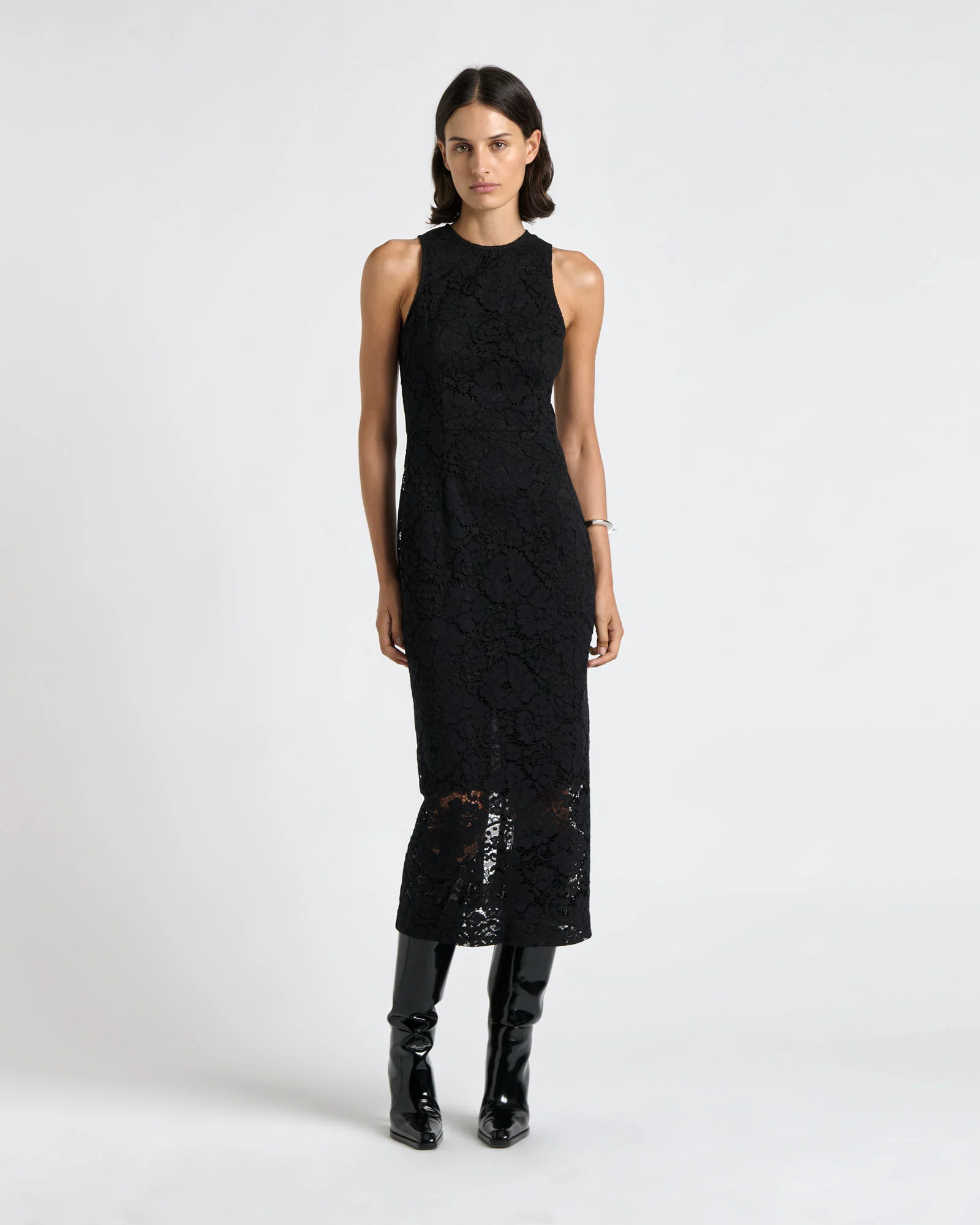 Paisley Rose Lace Column Dress