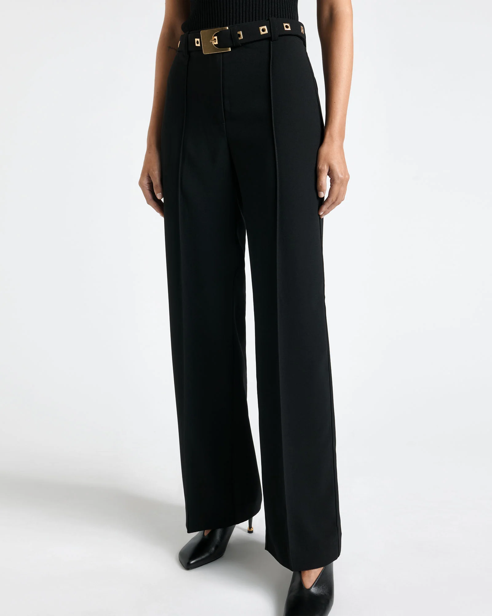 Square Buckle Straight Leg Pant