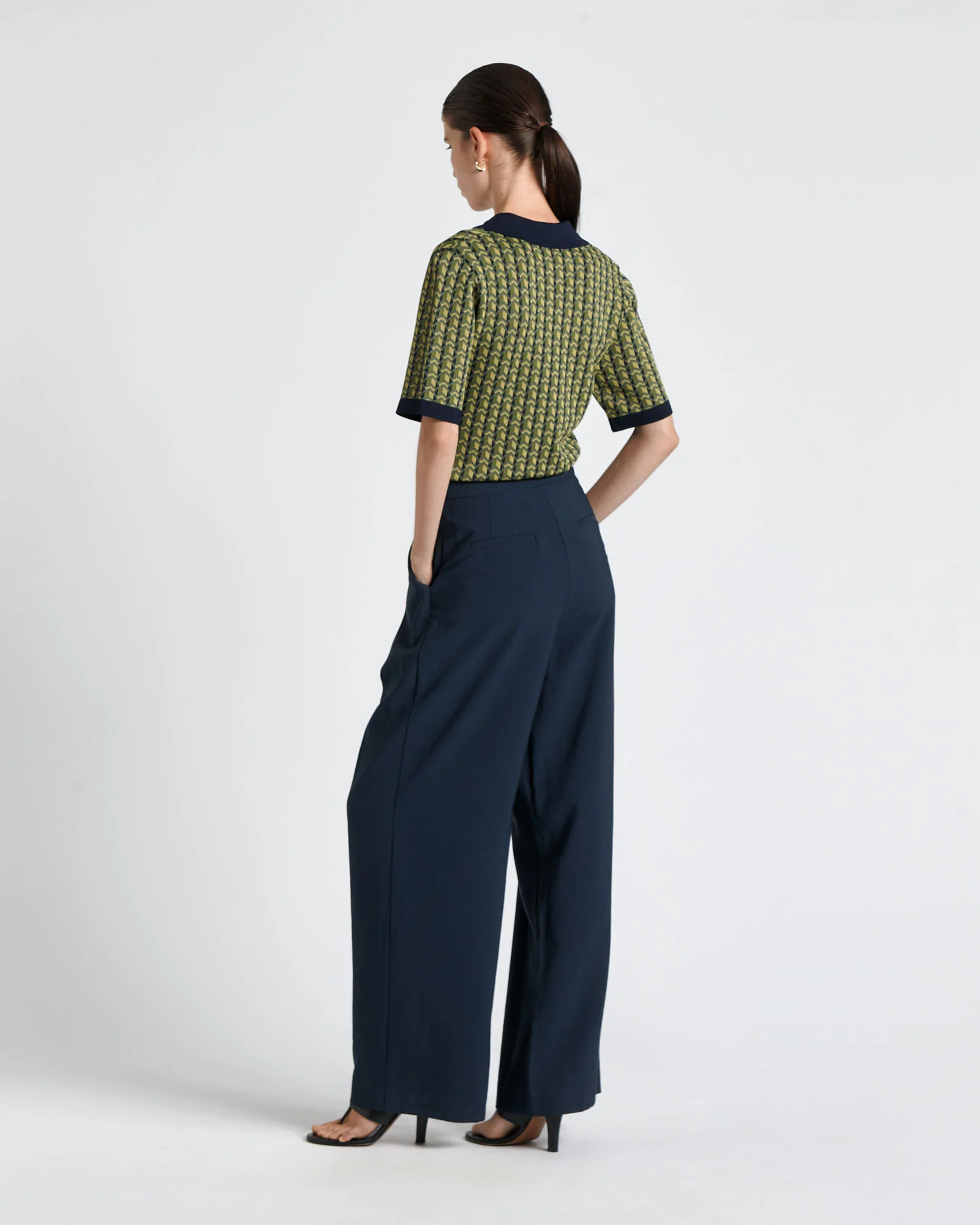 Geo Jacquard Polo Top