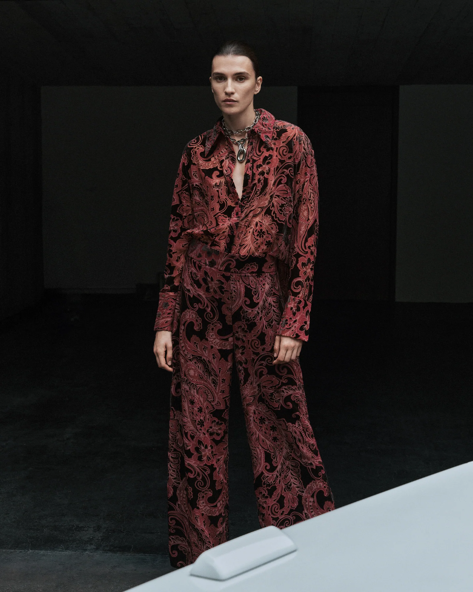 Velvet Paisley Burnout Shirt