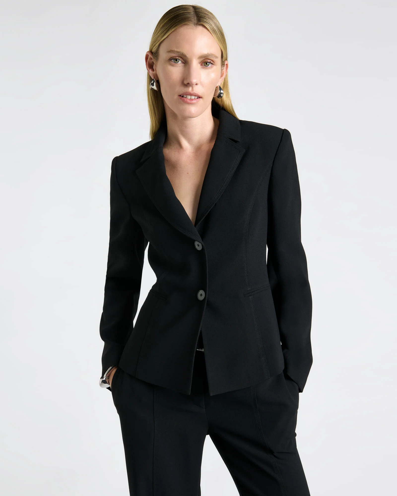 Recycled Crepe Cropped Jacket