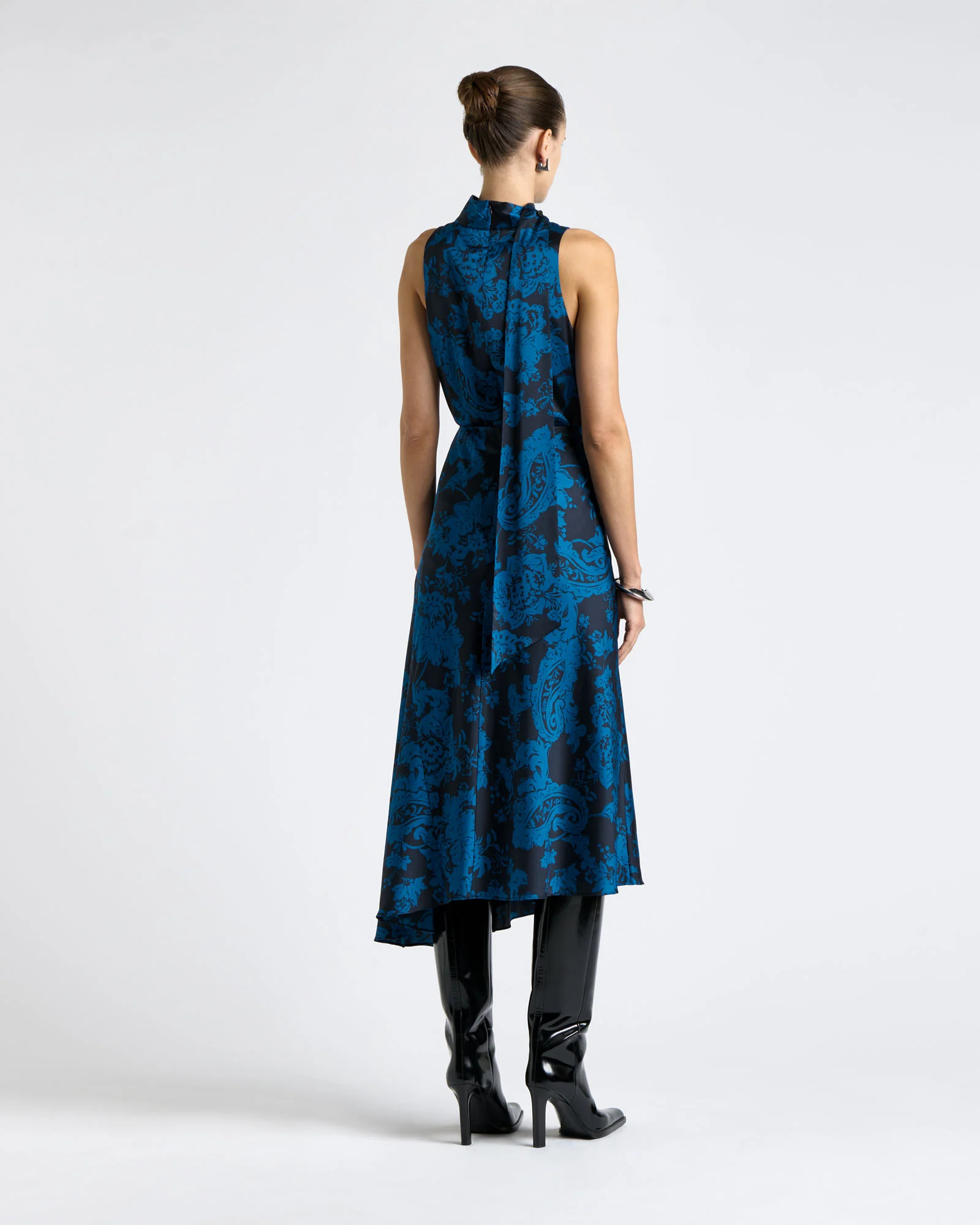 Paisley Stencil Floral Midi Dress
