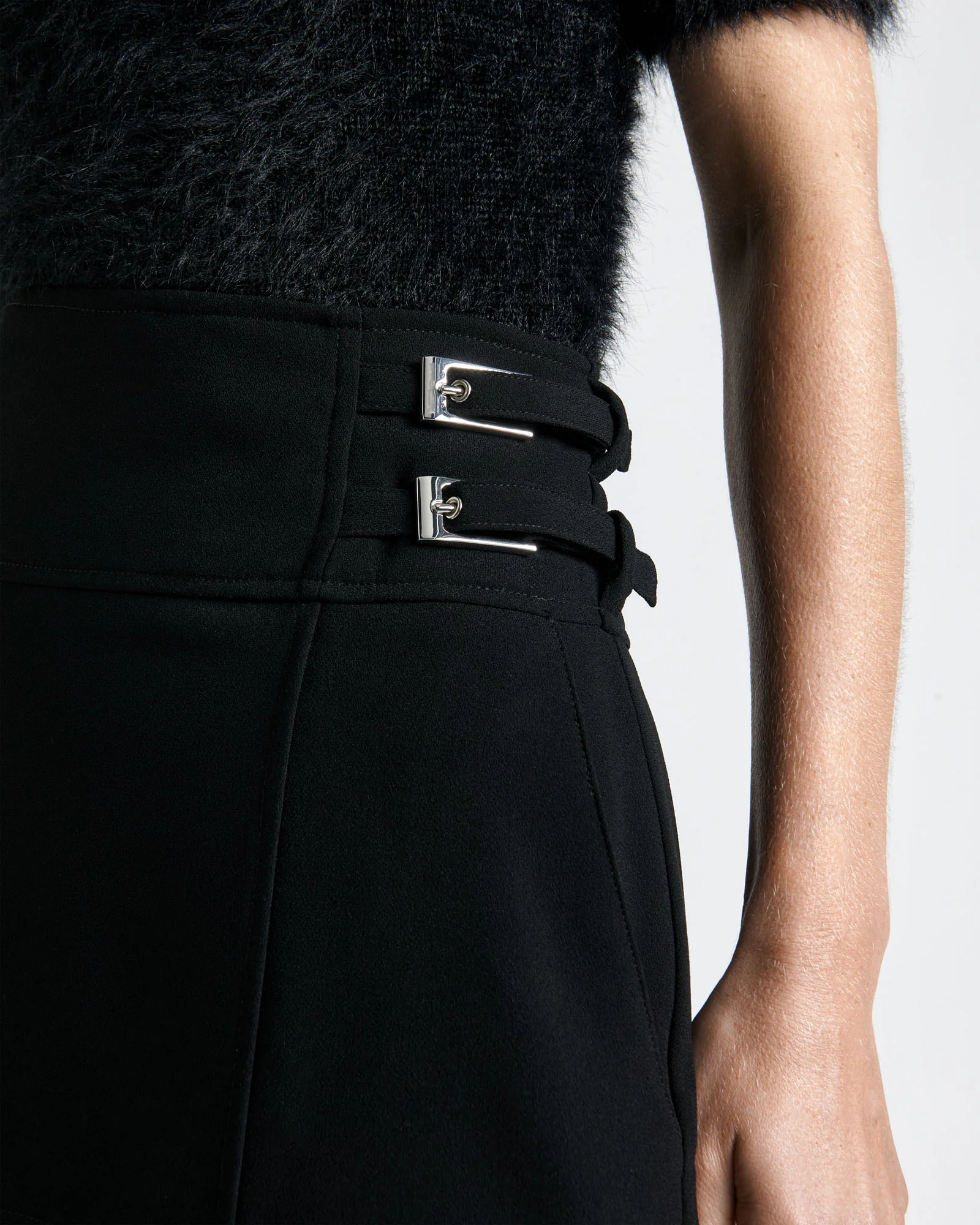 Double Buckle Midi Skirt