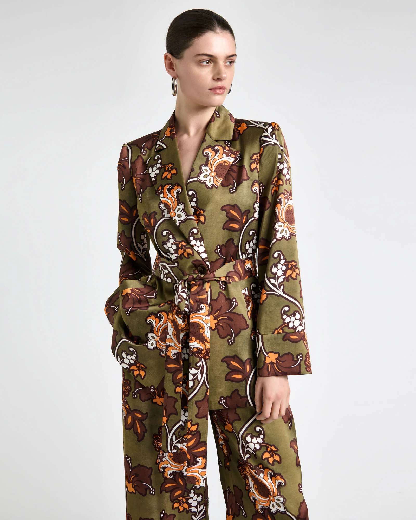 Reverie Satin Belted Blazer