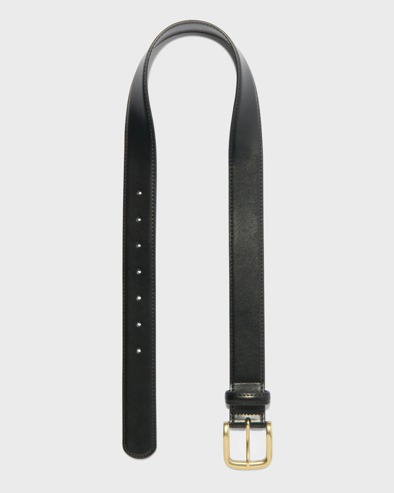 Brass Buckle Leather Boyfriend Belt