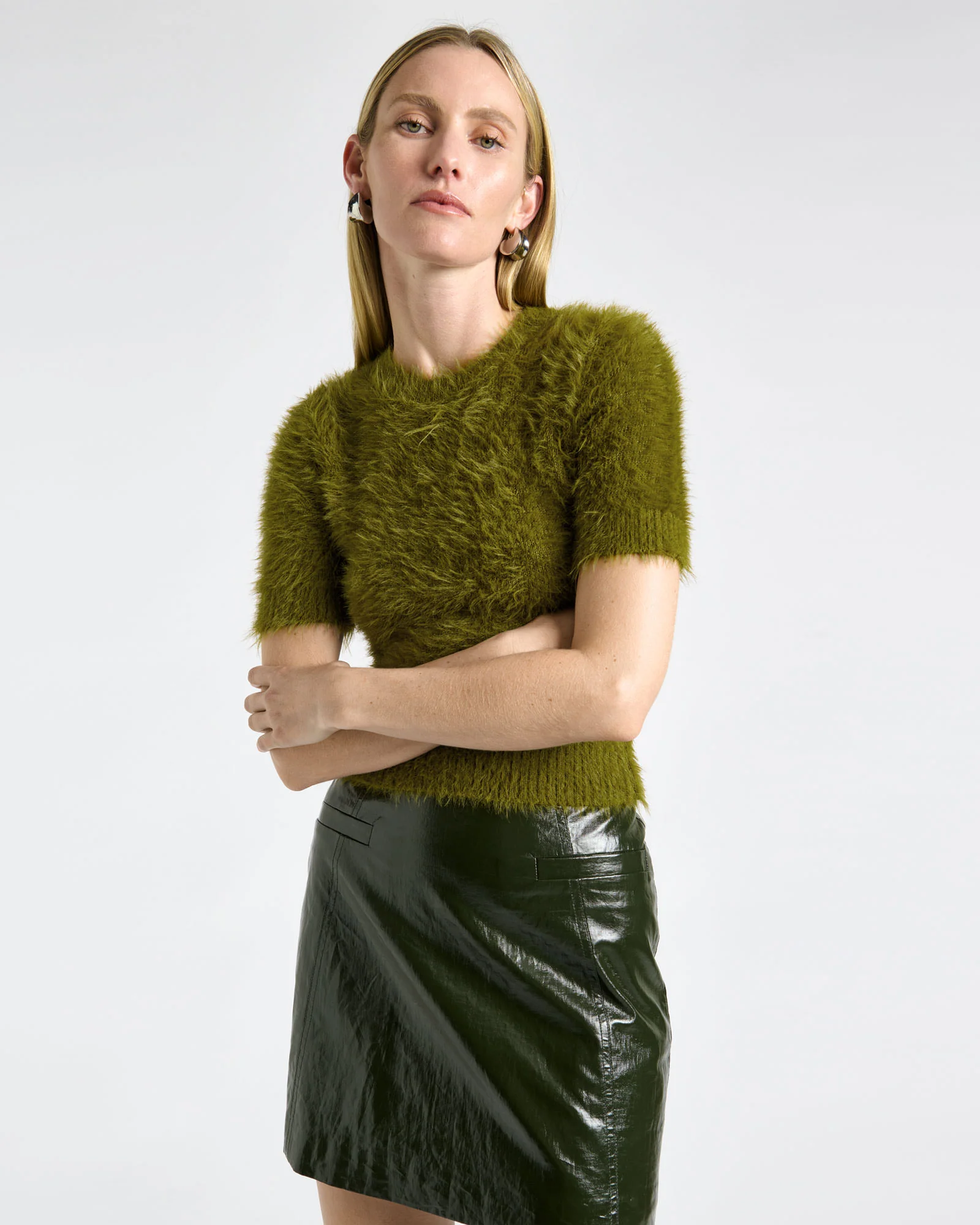 Fluffy Short Sleeve Knit