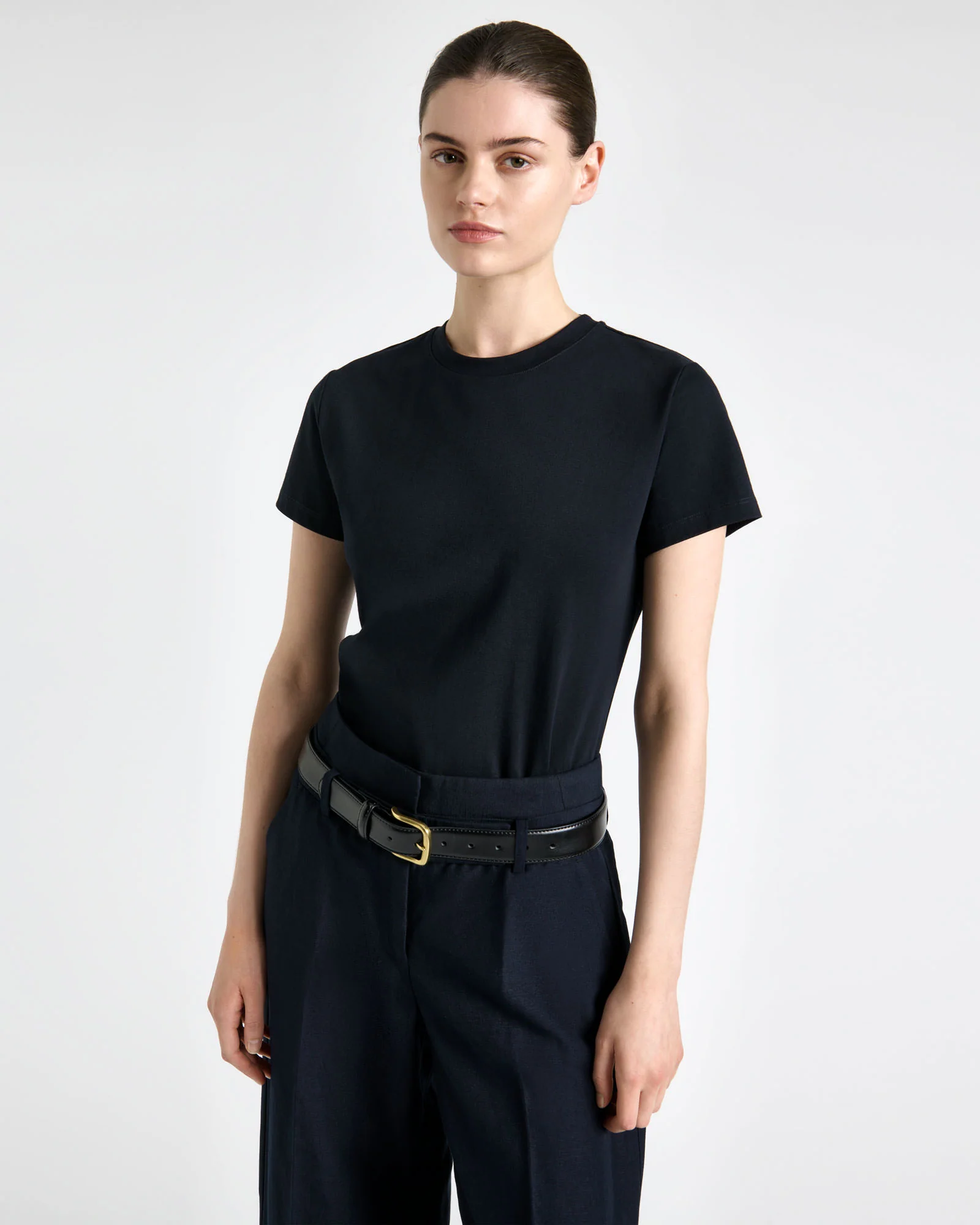 Midnight Fitted Pima Cotton Tee