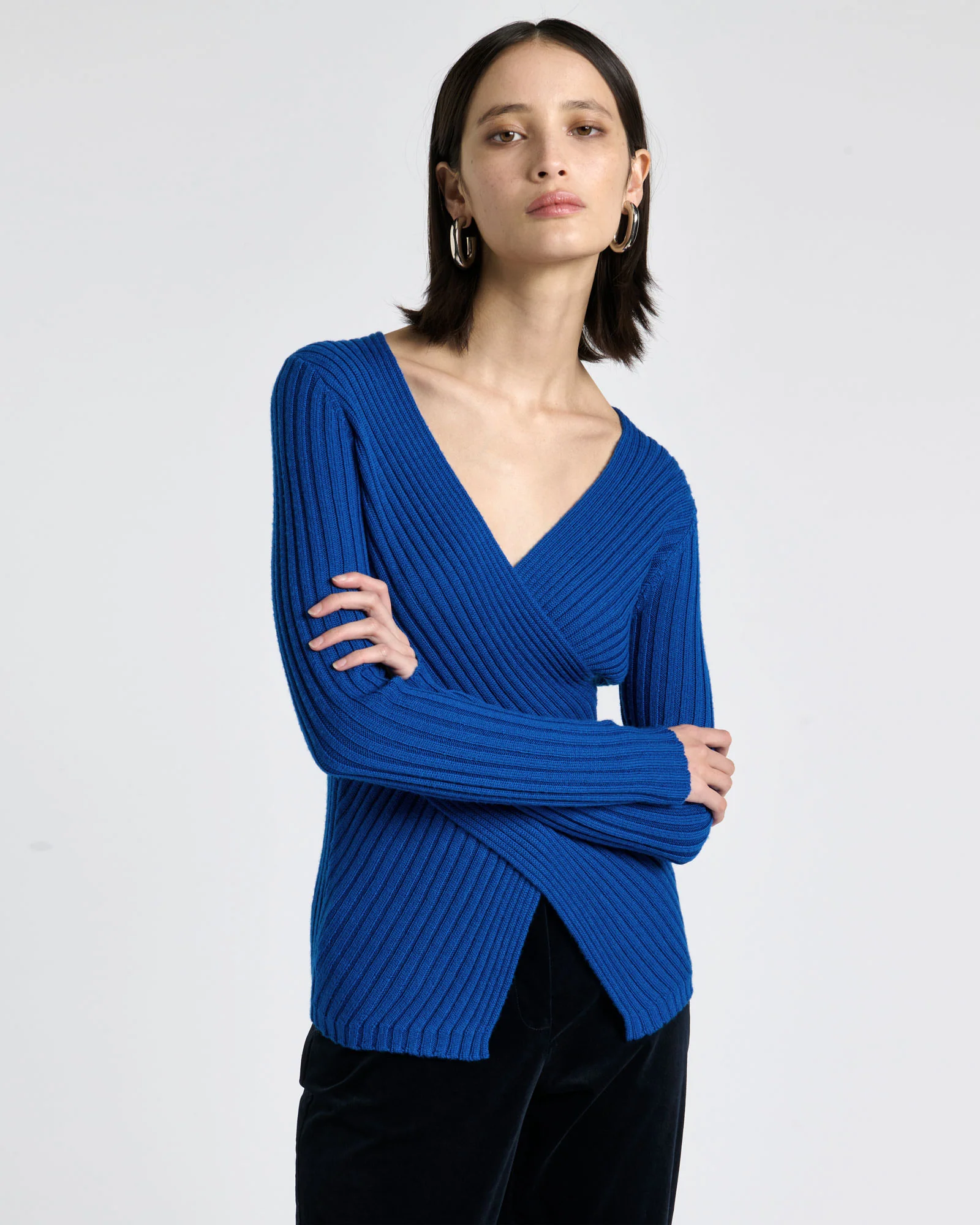 Wrap Front Merino Knit