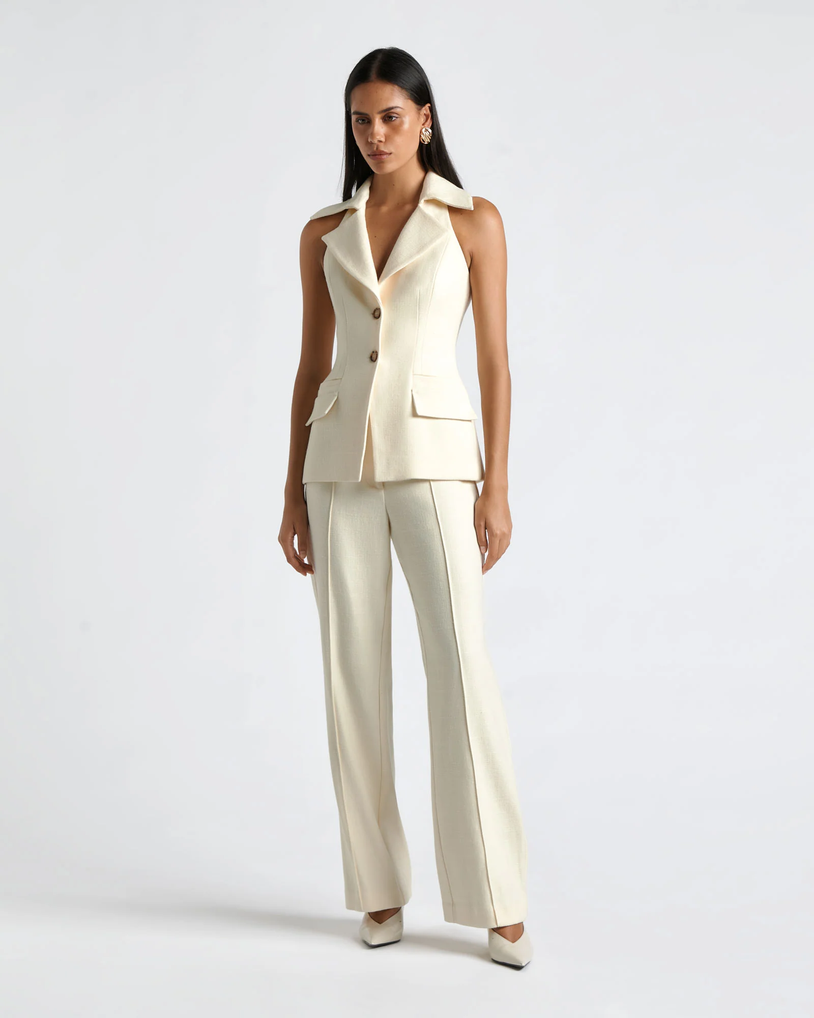 Herringbone Wide Leg Pant