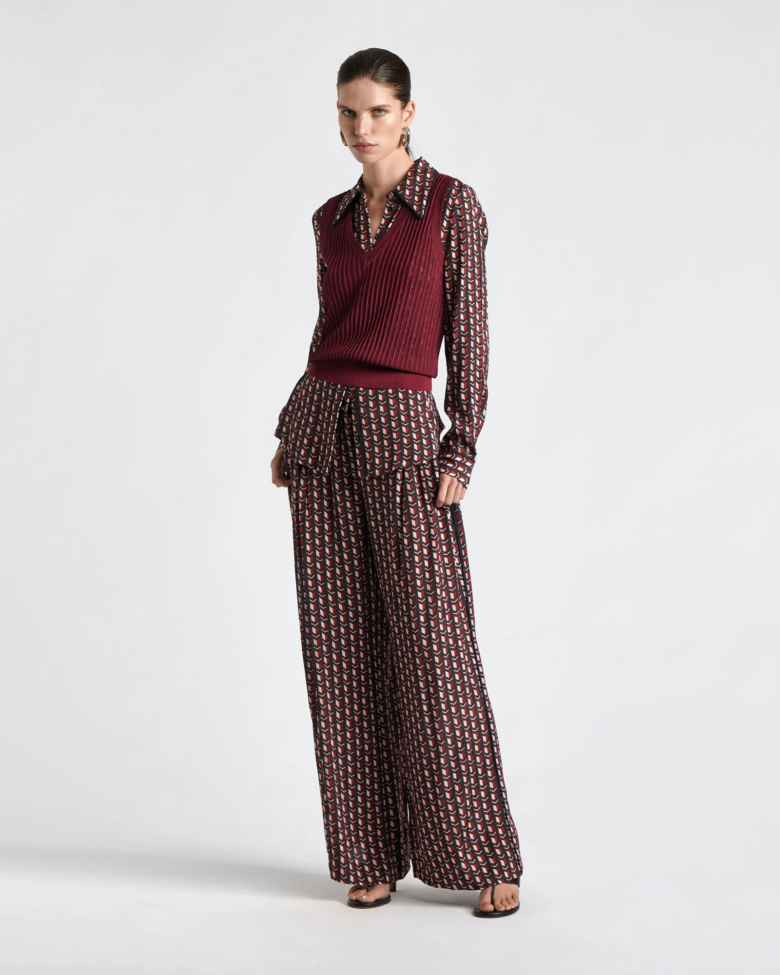 Sheer Rib V-Neck Vest