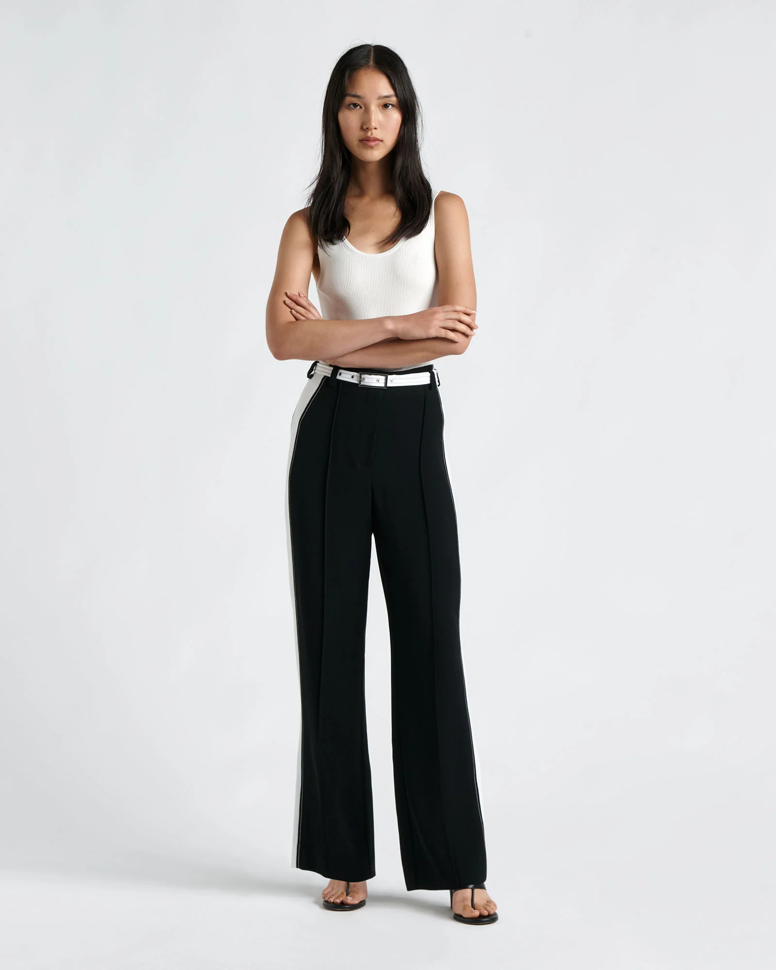 Contrast Wide Leg Pant